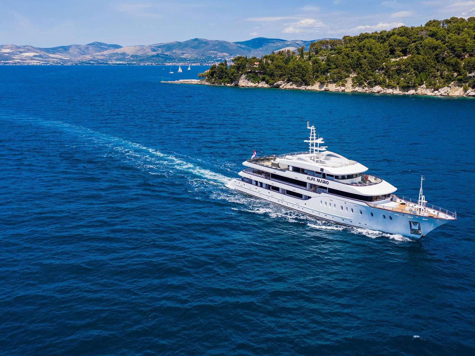 a boat on the water aboard ALFA MARIO Yacht for Charter