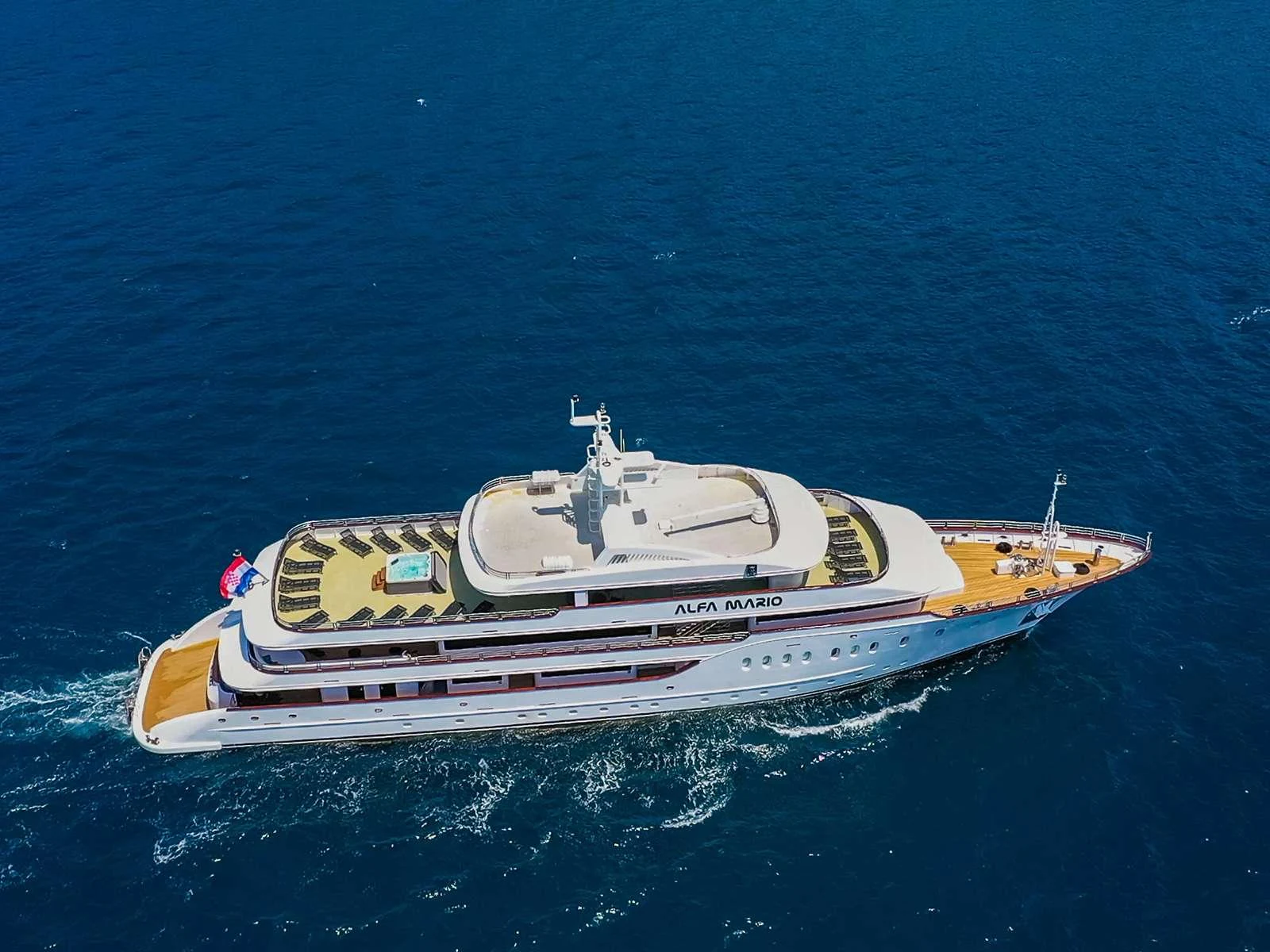 a boat in the water aboard ALFA MARIO Yacht for Charter