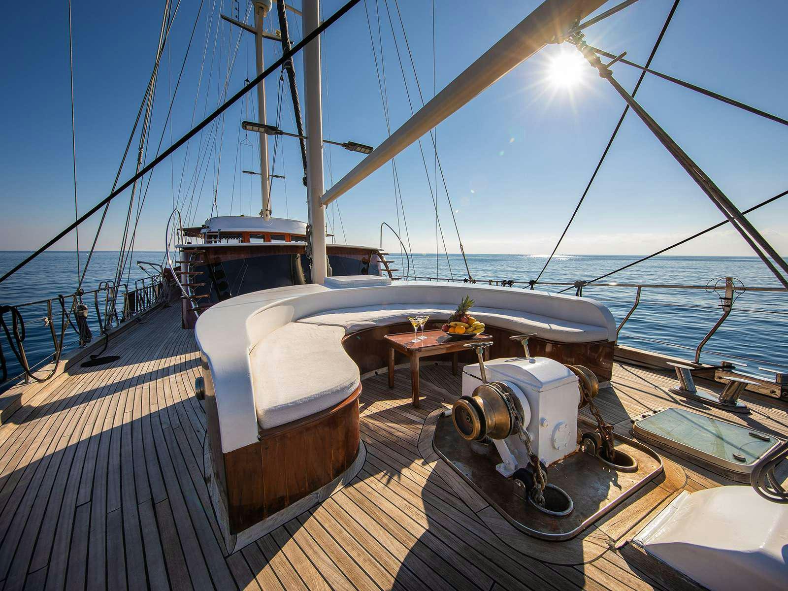 a boat on a deck aboard DALMATINO Yacht for Charter