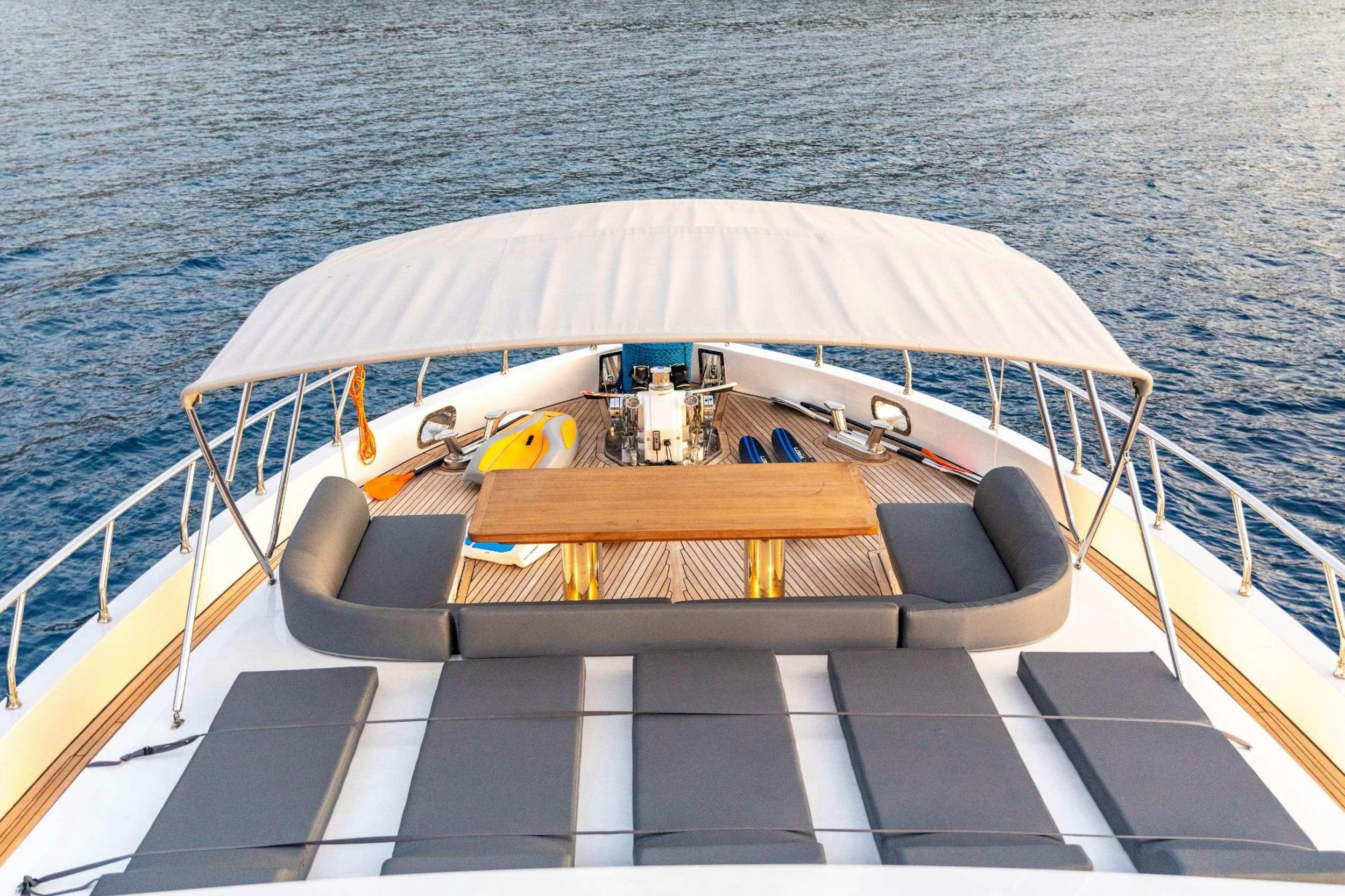 a boat on the water aboard FLOKI Yacht for Charter