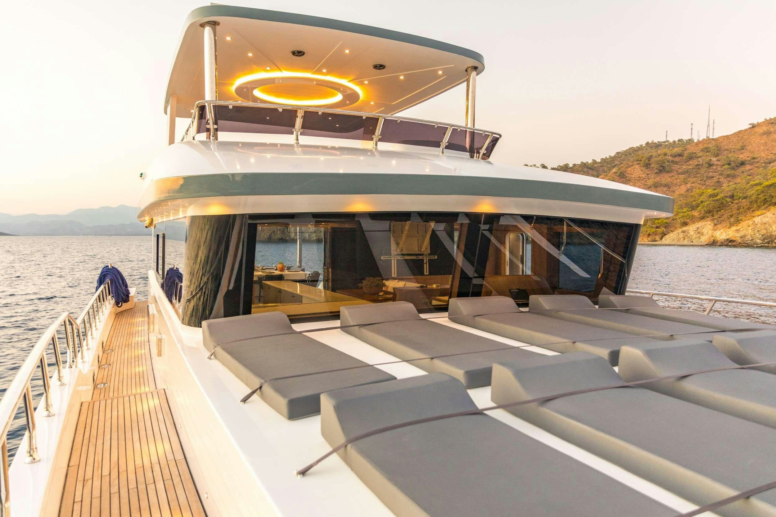 a boat on a boat aboard FLOKI Yacht for Charter