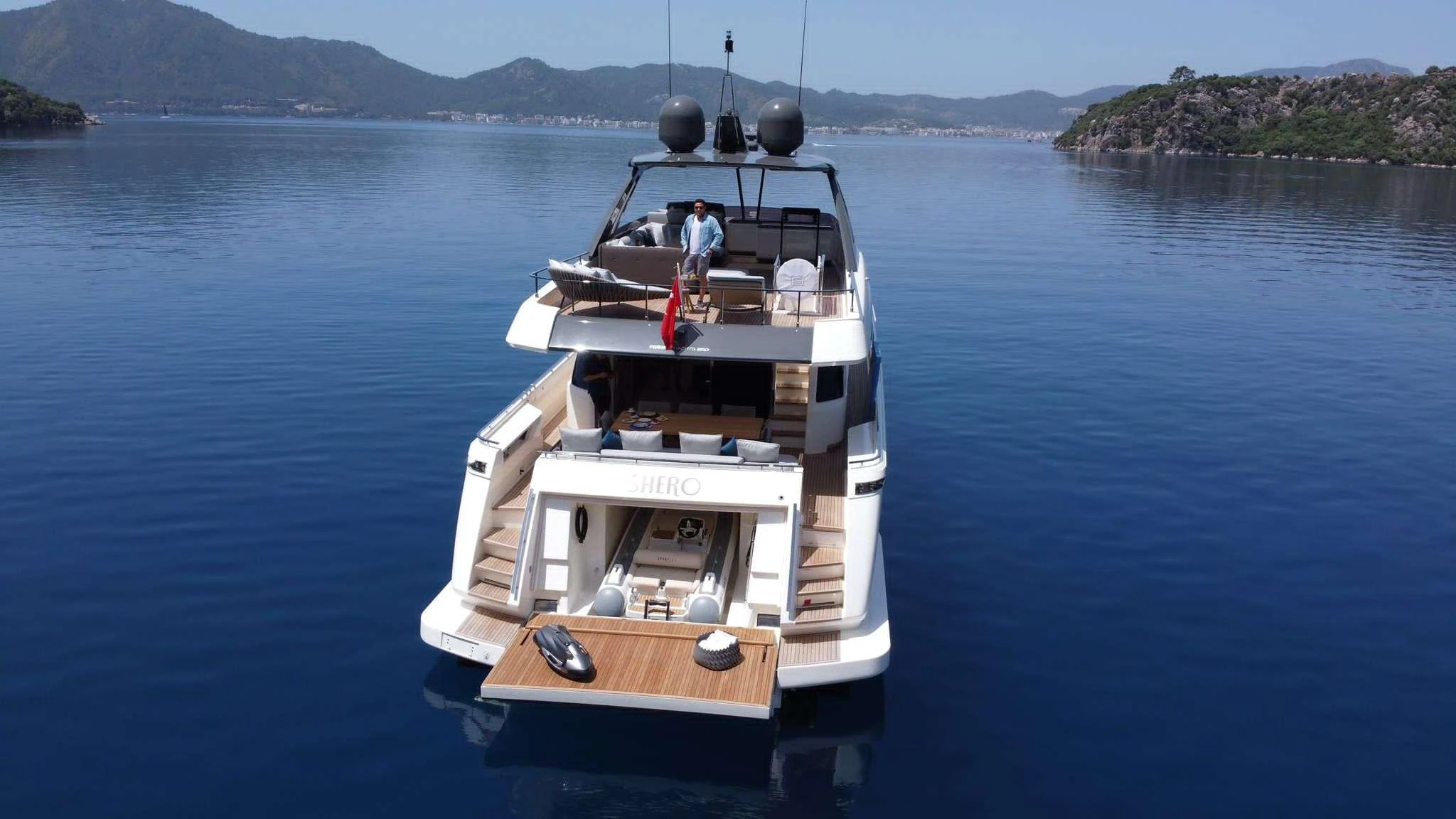 a boat on the water aboard SHERO Yacht for Charter