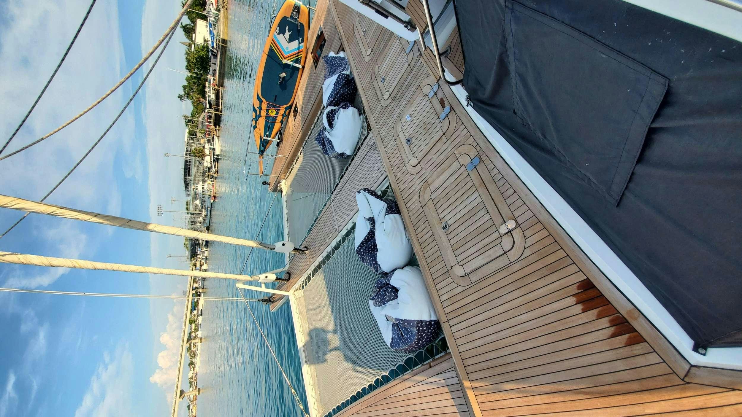 a boat on the water aboard SERENDIPITY Yacht for Charter