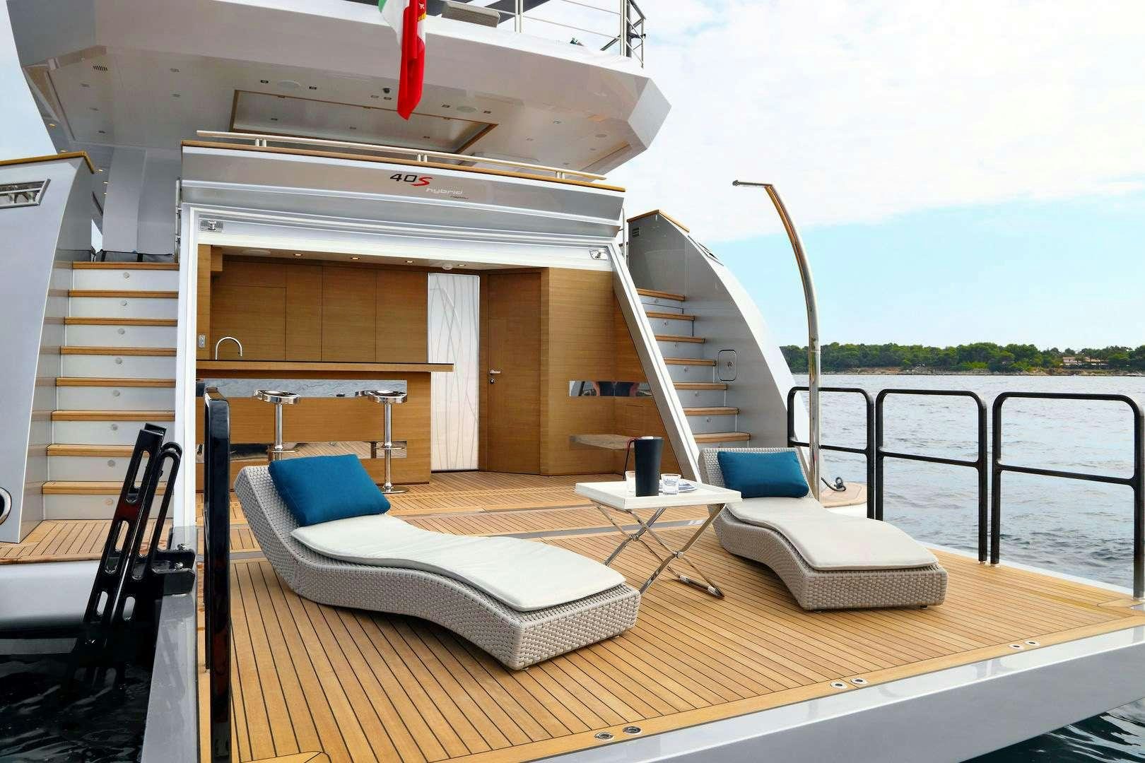 a boat on a deck aboard LEUDIN I Yacht for Charter