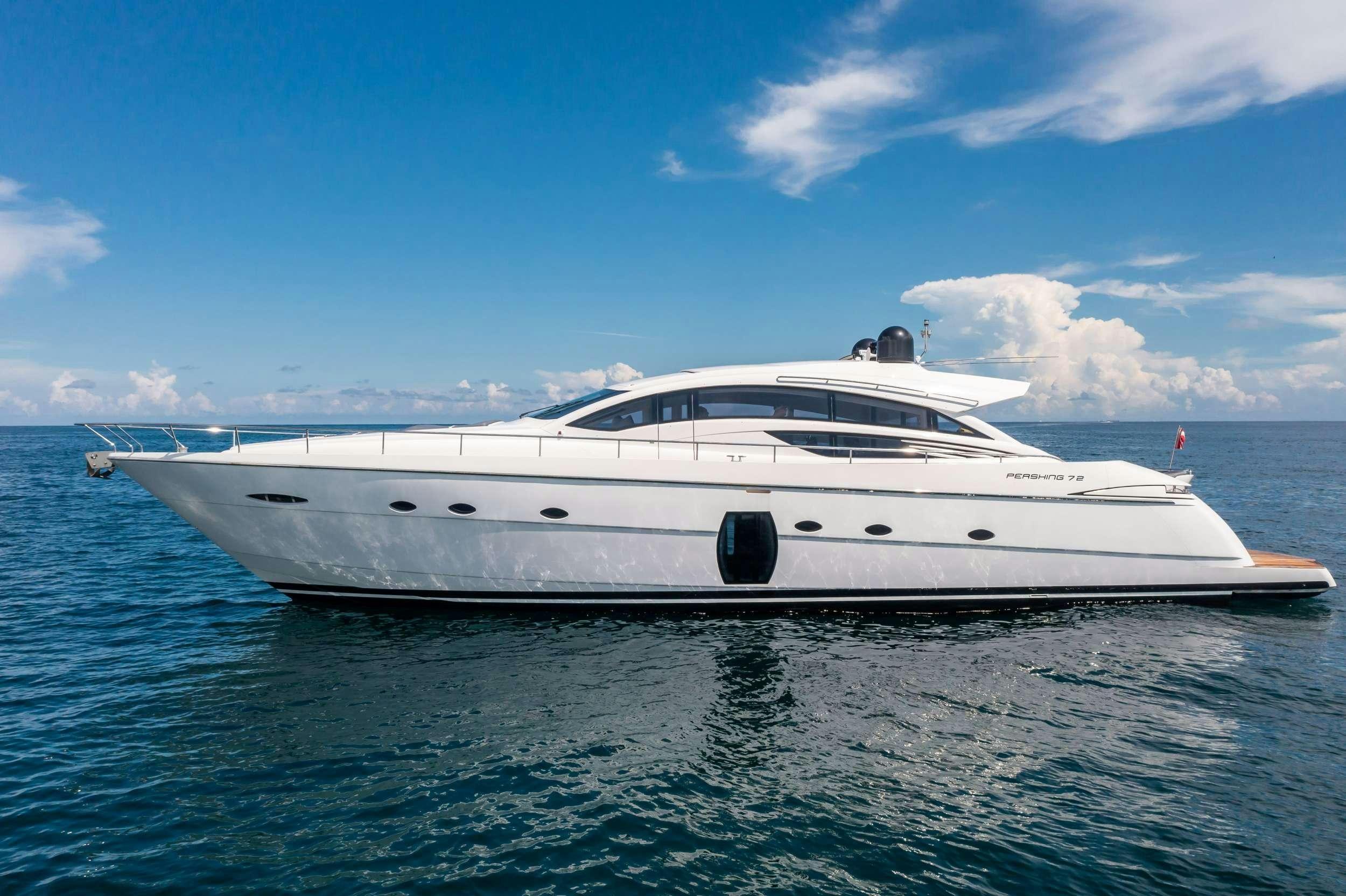 a white yacht in the water aboard VANTAGE Yacht for Charter
