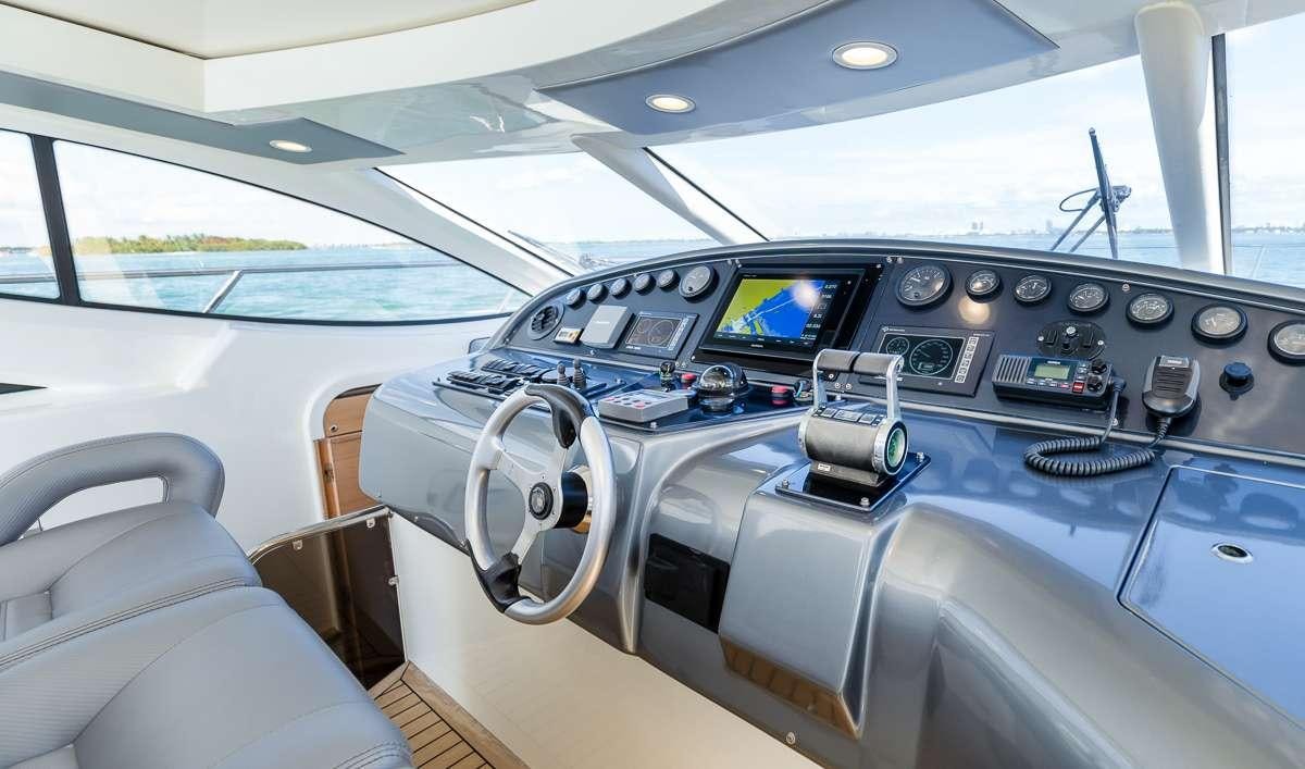 inside of a car aboard DIVA Yacht for Charter