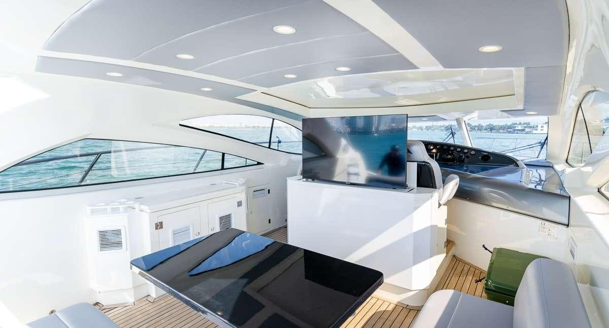 inside view of a space ship aboard DIVA Yacht for Charter