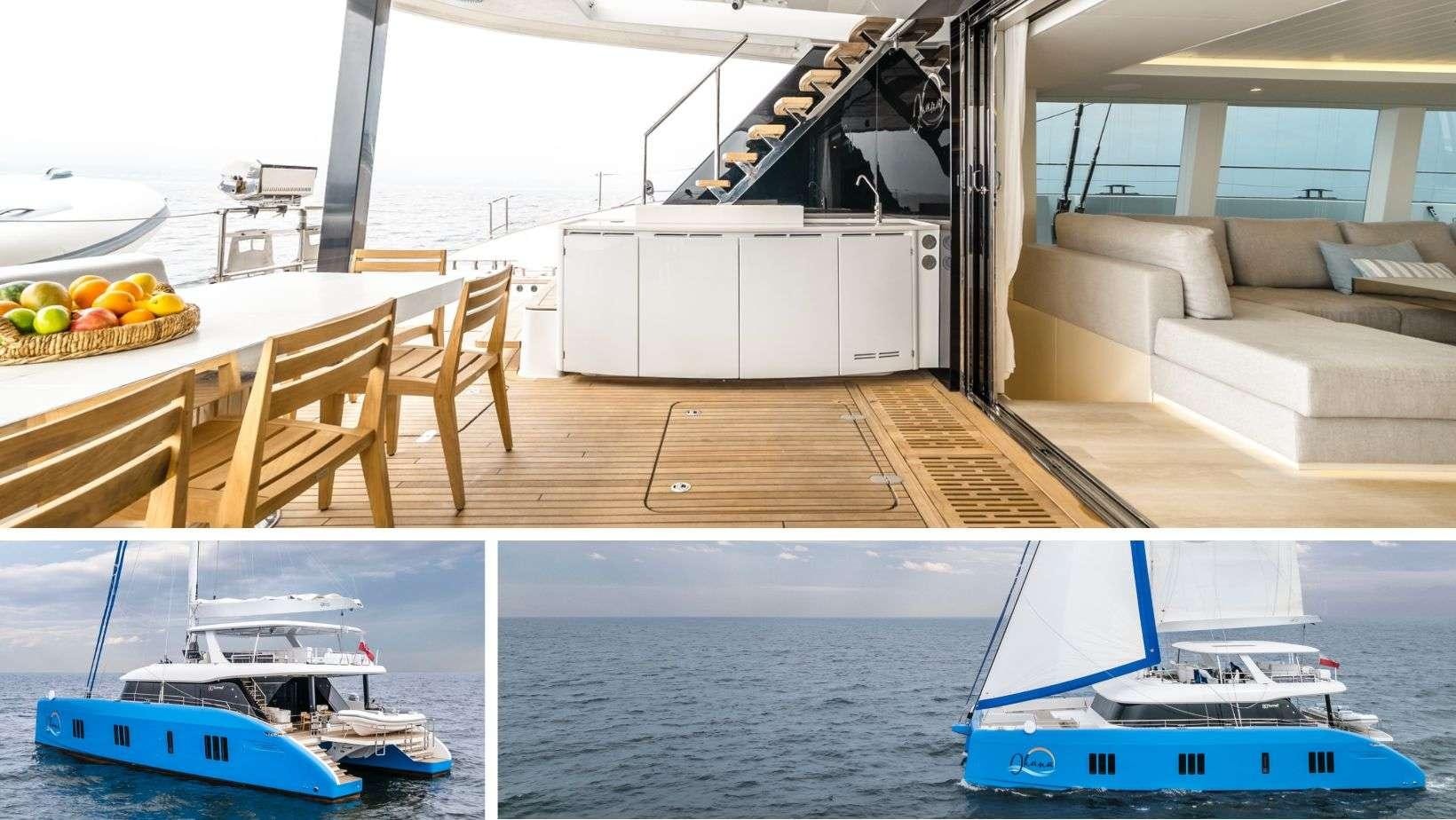 a boat in a large body of water aboard OHANA Yacht for Charter