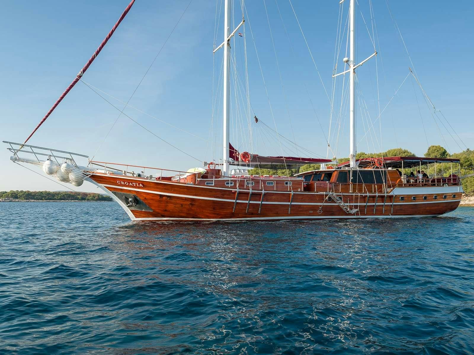 a boat on the water aboard GULET CROATIA Yacht for Charter
