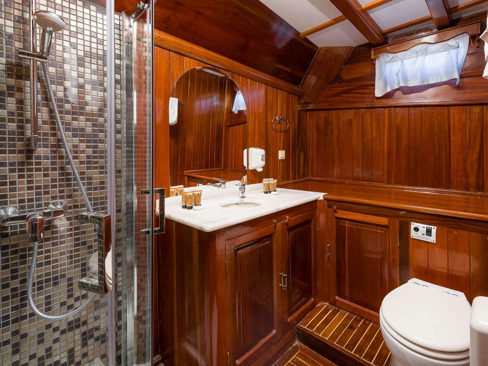 a bathroom with a sink and a toilet aboard GULET CROATIA Yacht for Charter