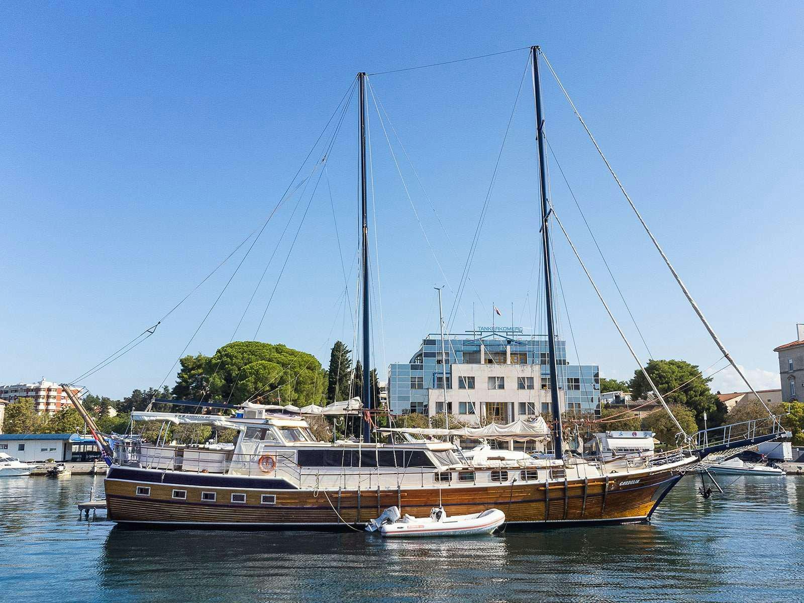 a boat in the water aboard Gulet Gardelin Yacht for Charter