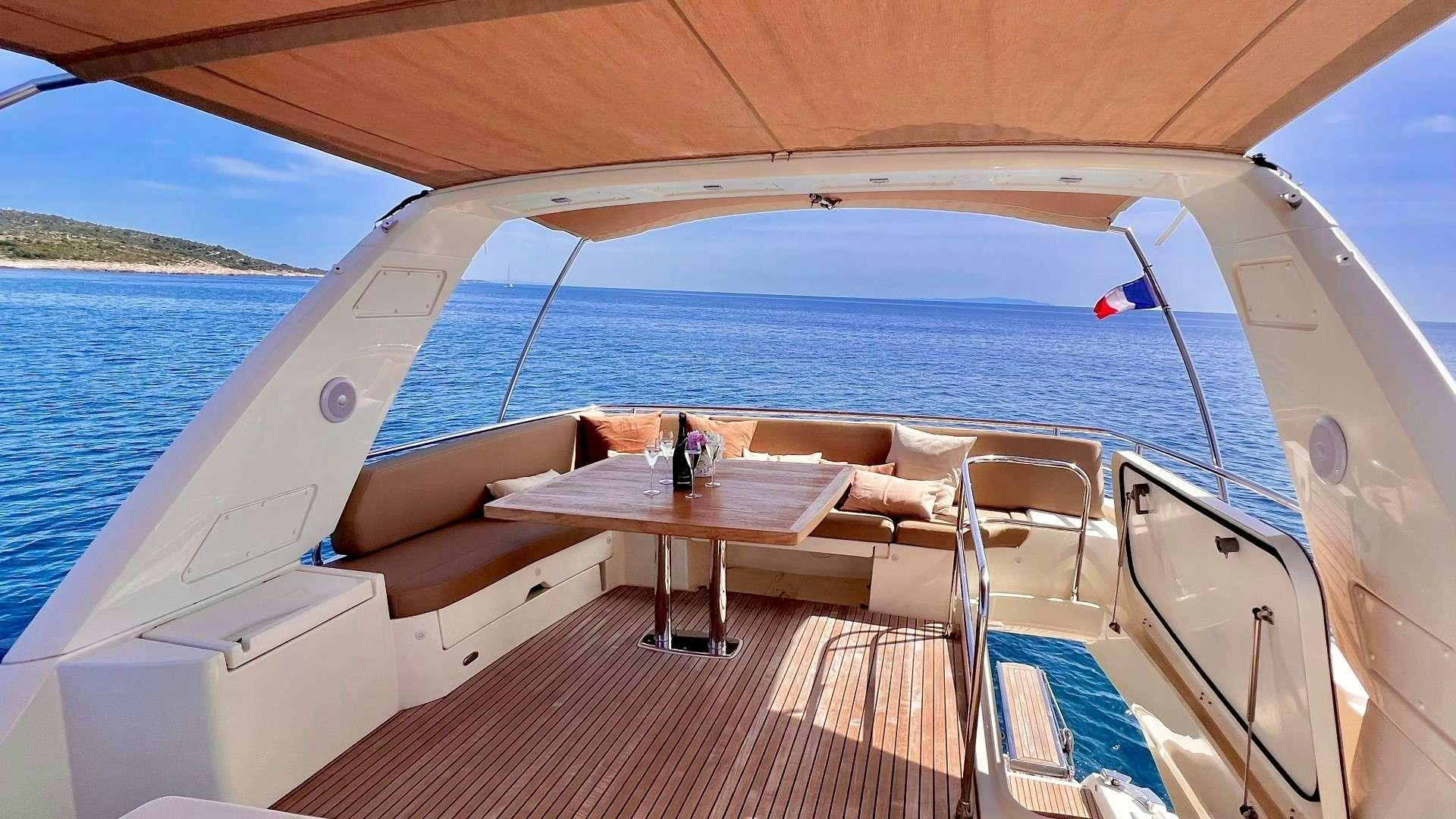 a boat on the water aboard GRACE Yacht for Charter