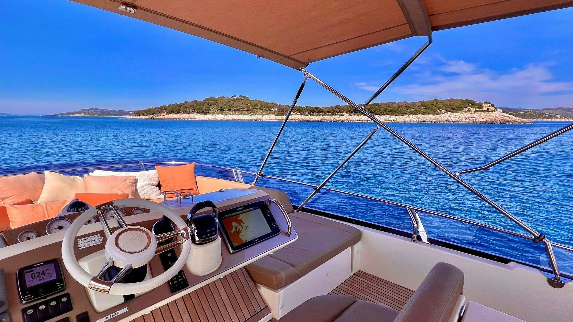 a boat on the water aboard GRACE Yacht for Charter