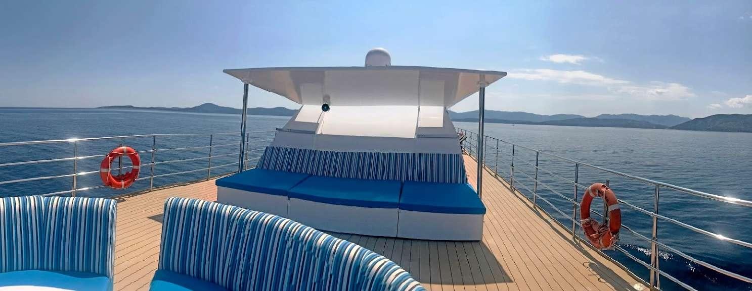 a person on a boat aboard HARMONY Yacht for Charter