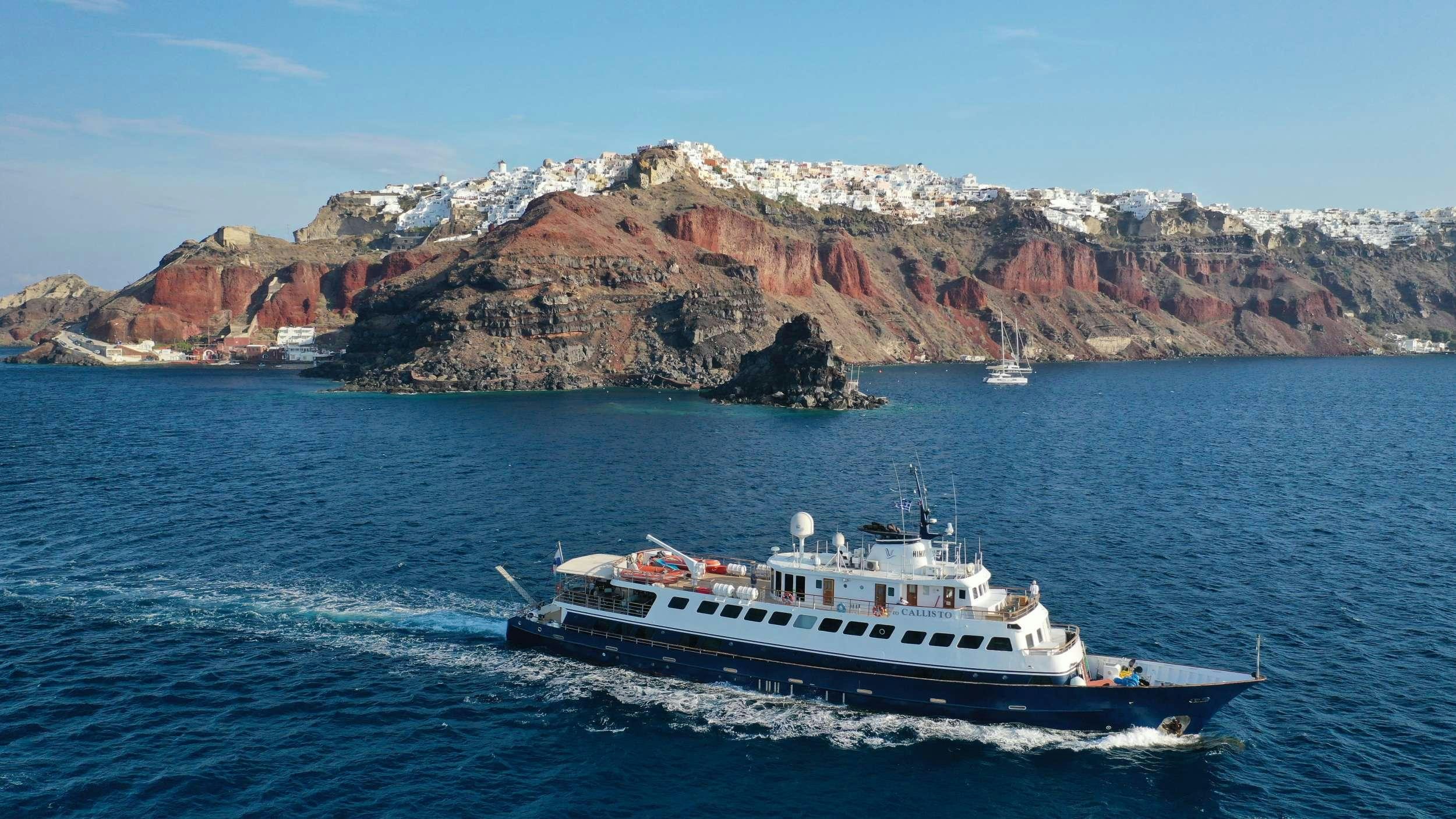 a boat on the water aboard CALLISTO Yacht for Charter