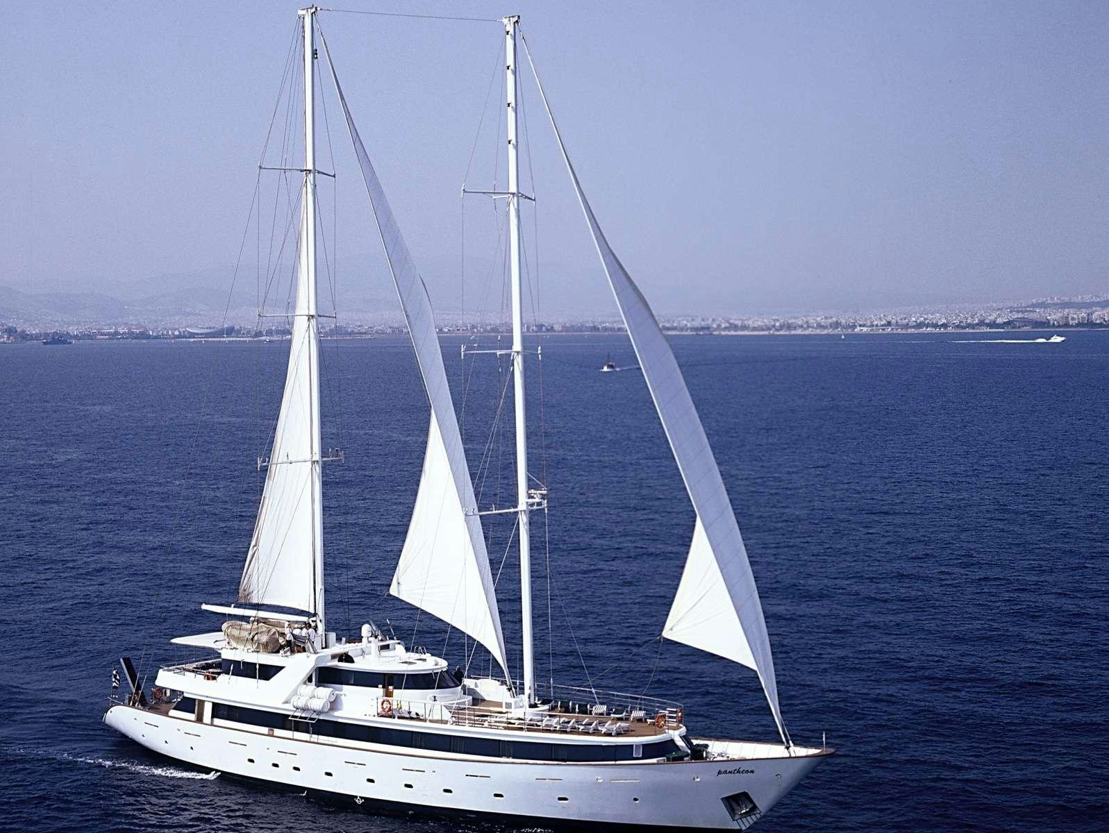 a sailboat on the water aboard PAN ORAMA II Yacht for Charter