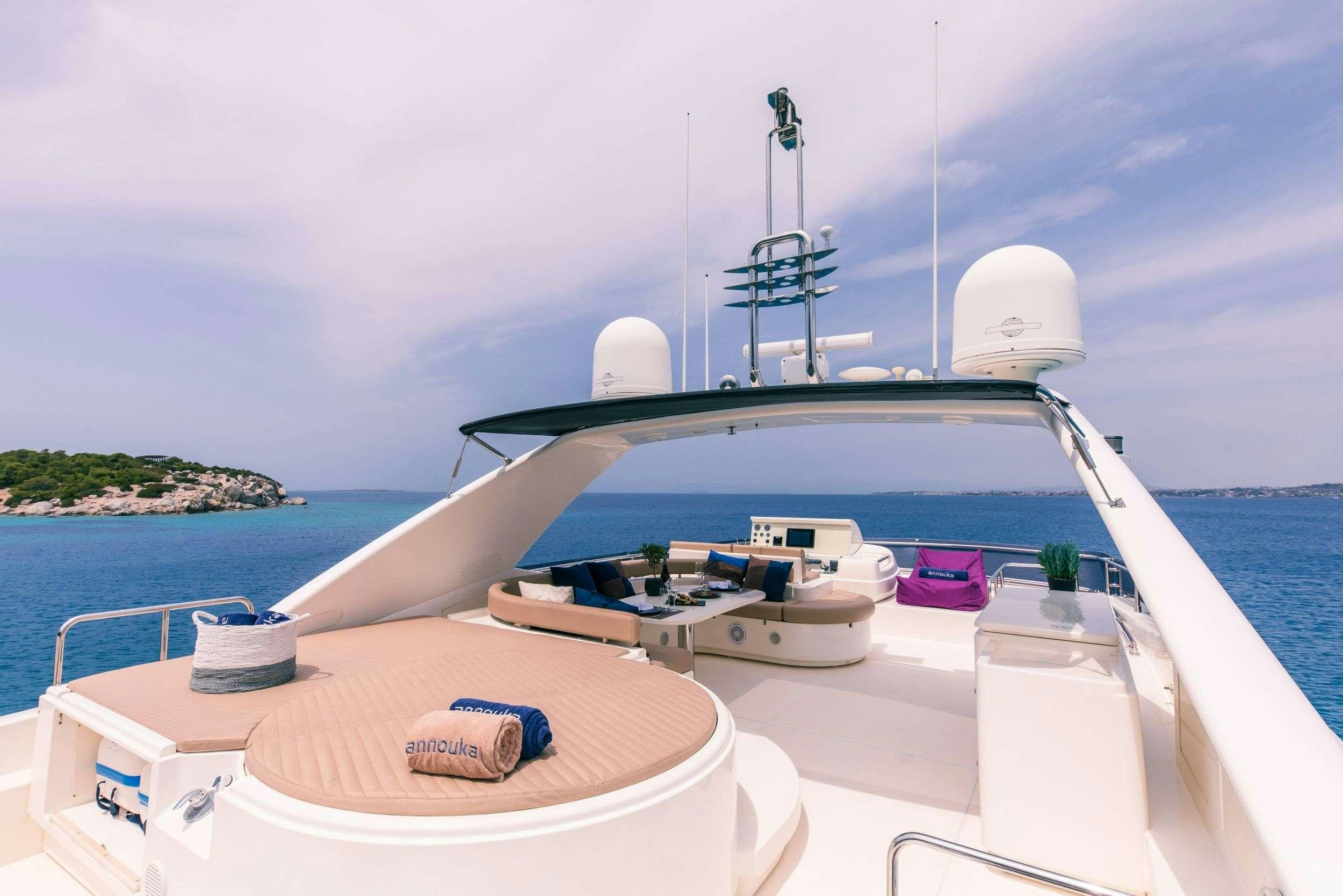 a boat on the water aboard ANNOUKA Yacht for Charter