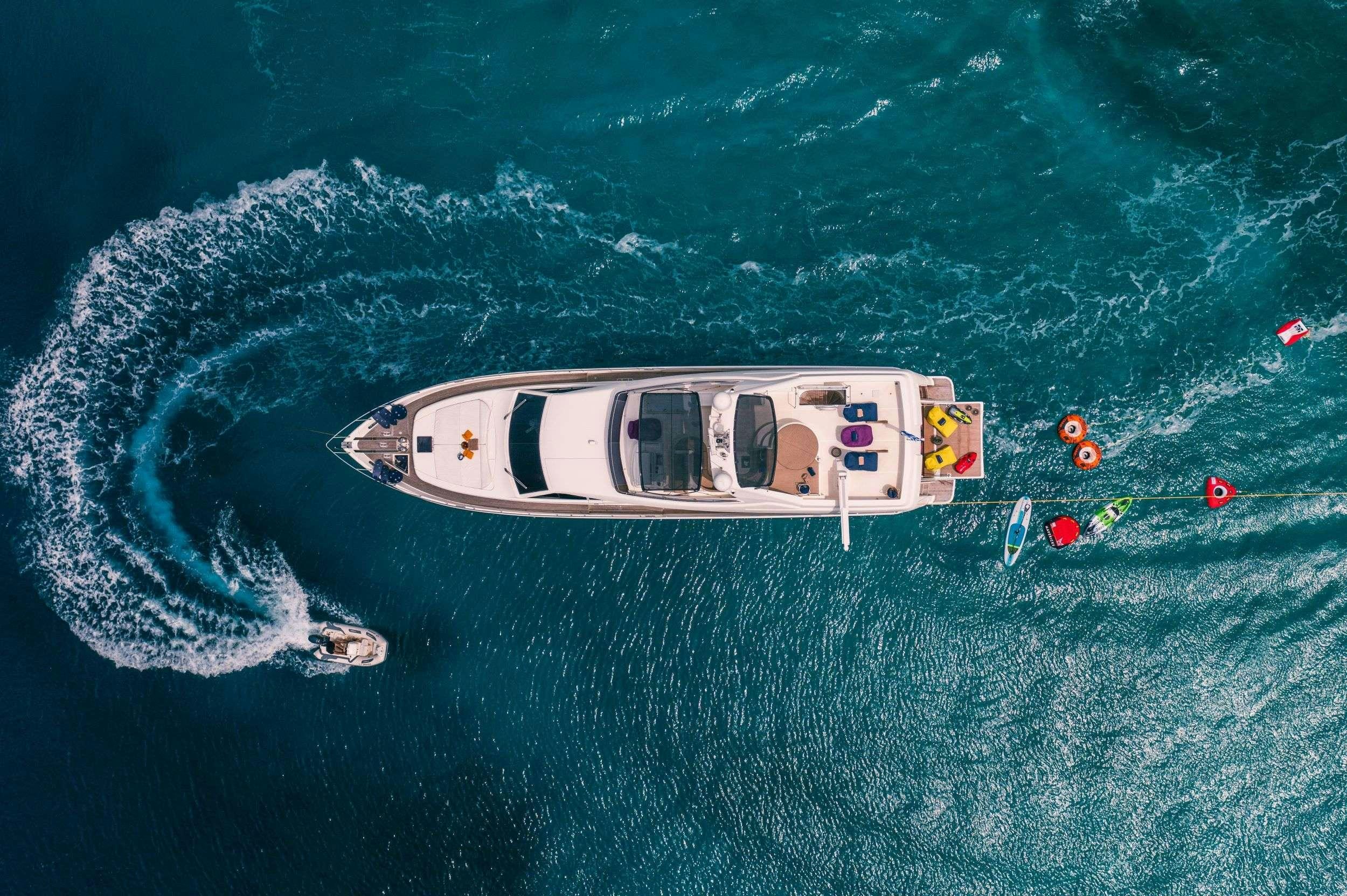 a boat in the water aboard ANNOUKA Yacht for Charter