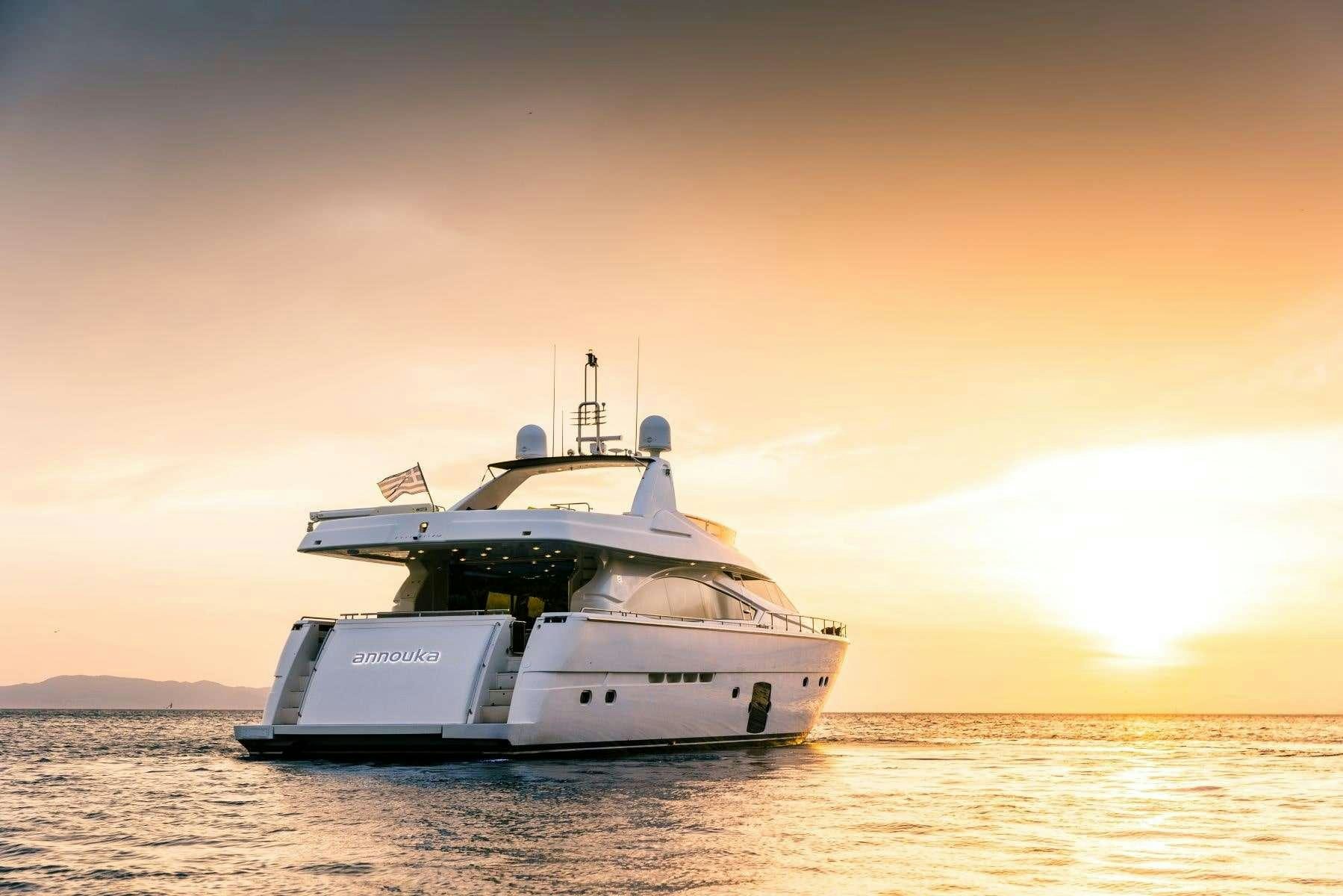 a boat in the water aboard ANNOUKA Yacht for Charter