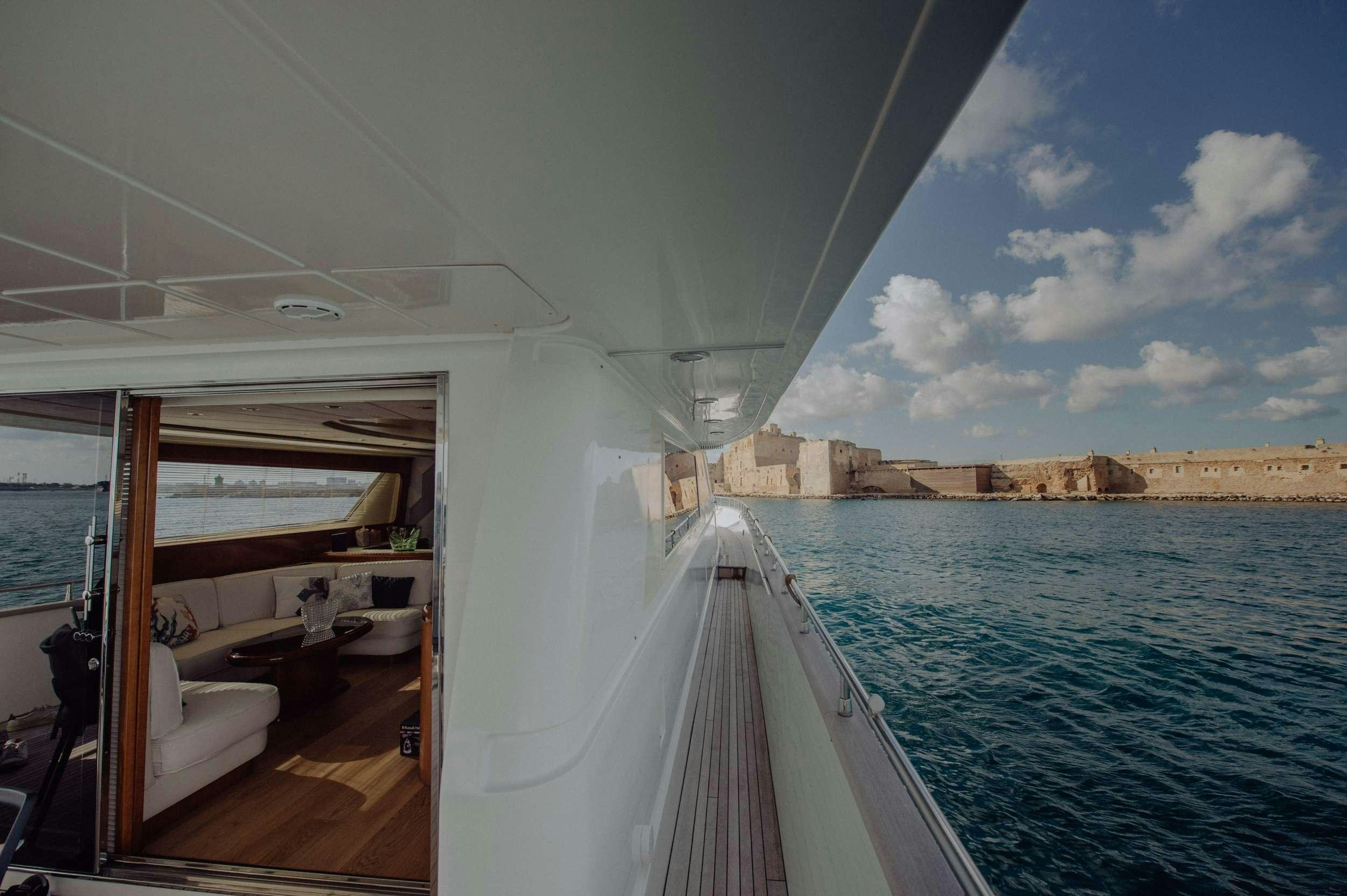 a boat on the water aboard BEYOND Yacht for Charter