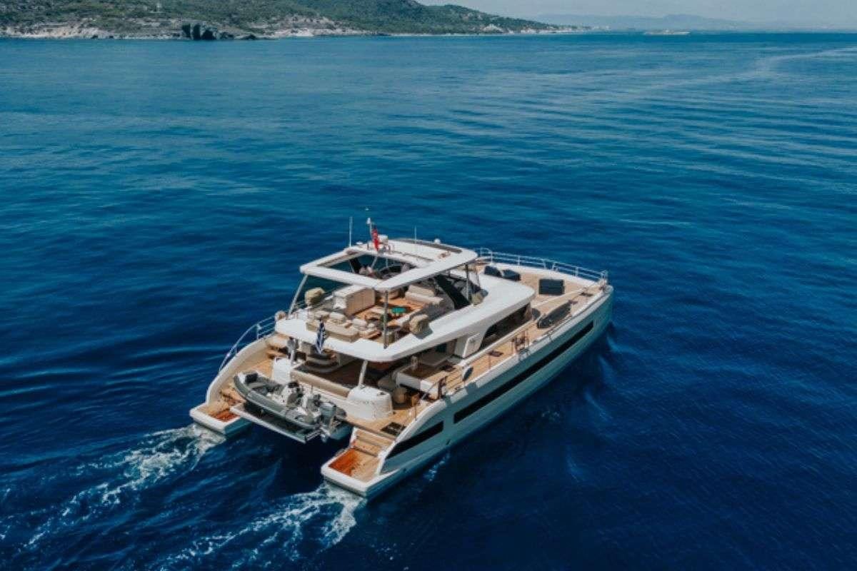 a boat in the water aboard VALIUM 67 Yacht for Charter