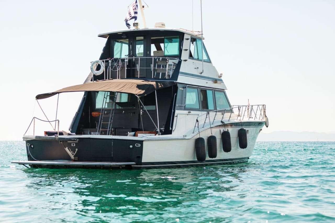 a boat in the water aboard Theoxenia Yacht for Charter