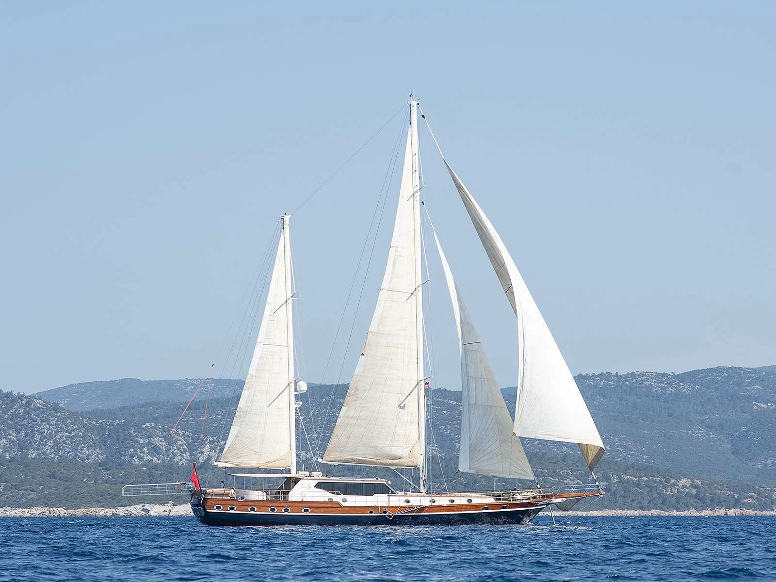 a sailboat on the water aboard RIVA Yacht for Charter