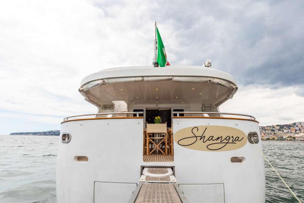 a boat on the water aboard SHANGRA Yacht for Charter