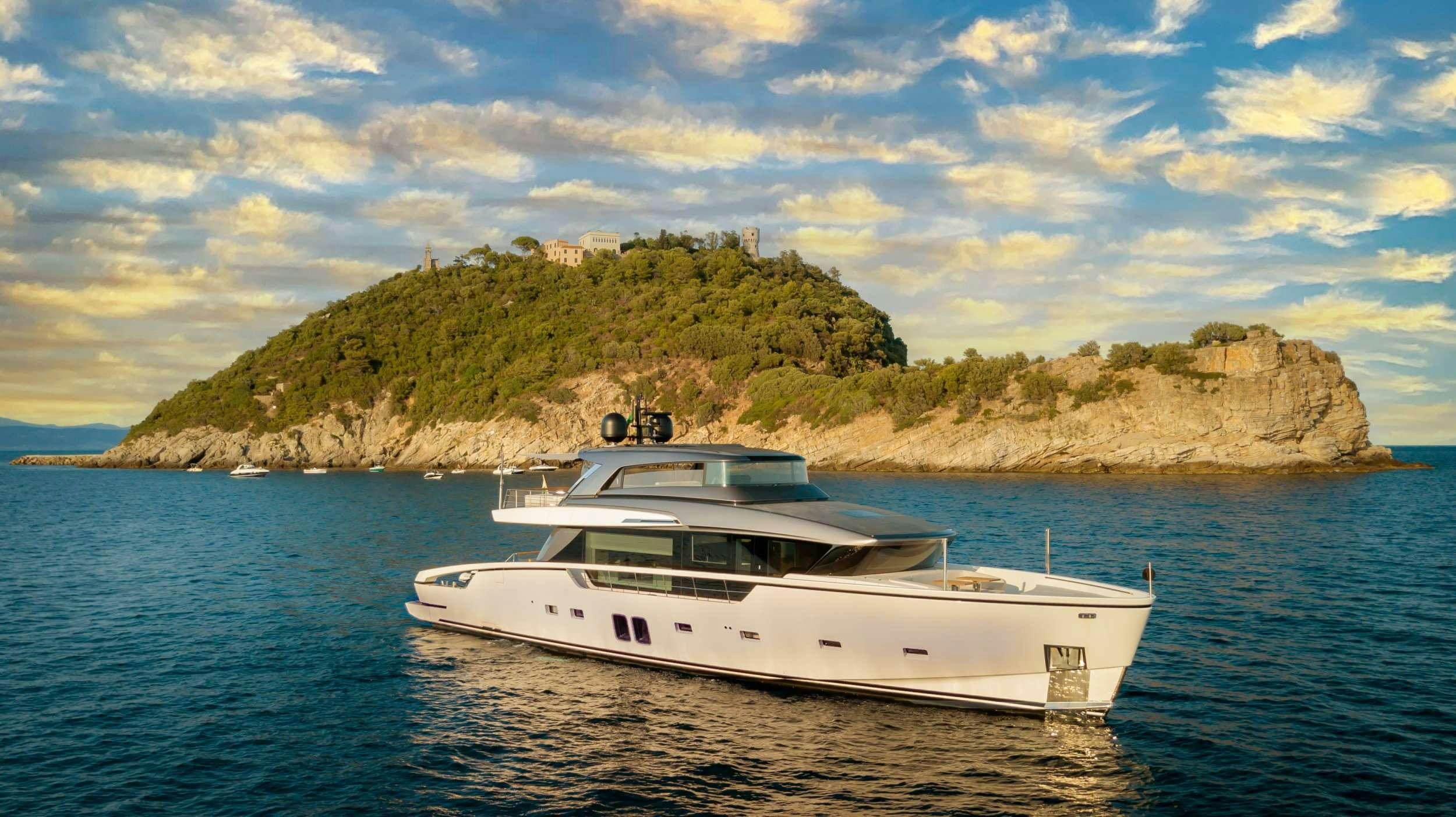 a boat on the water aboard K1 Yacht for Charter