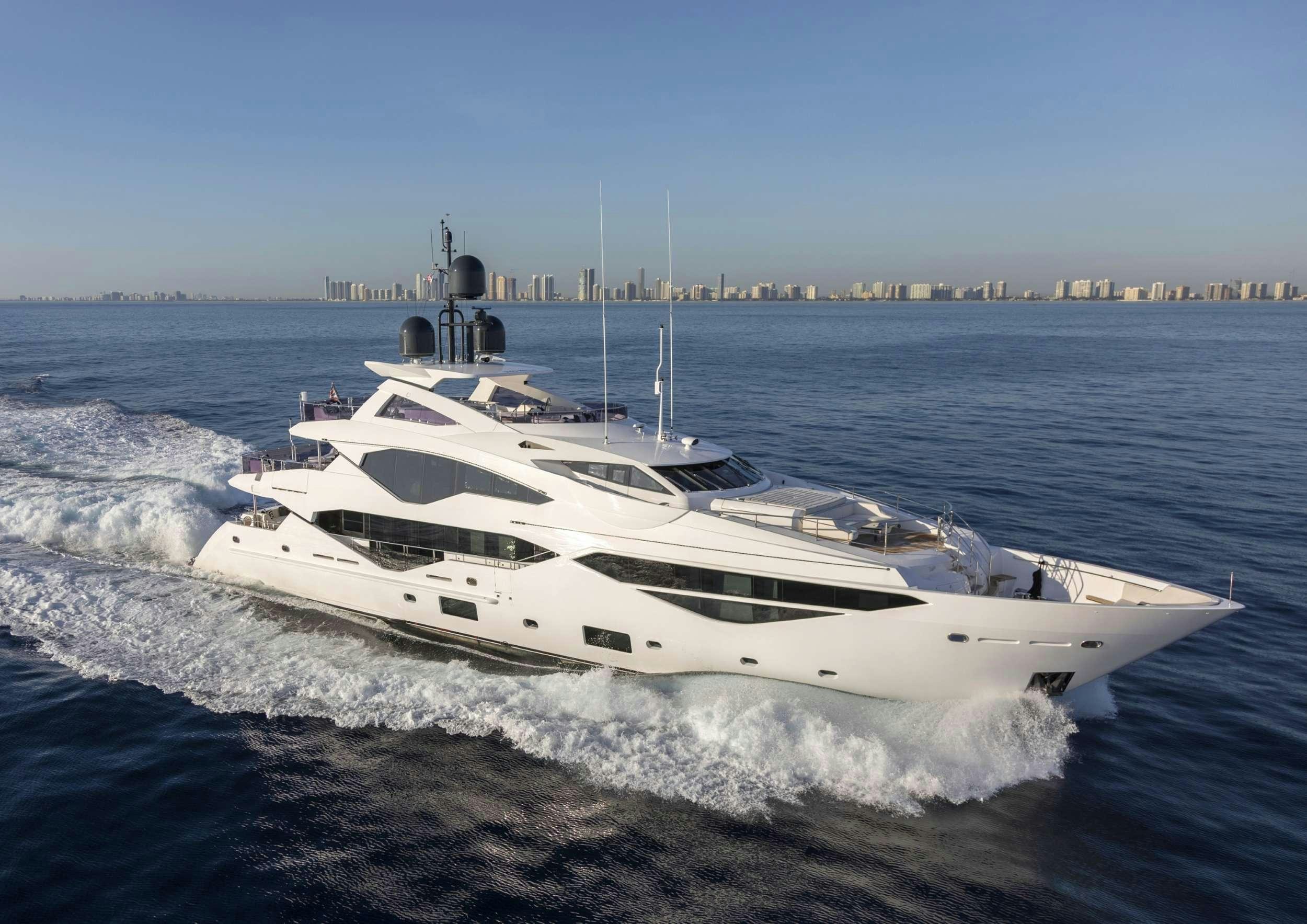 a white yacht on the water aboard NEXUS Yacht for Charter