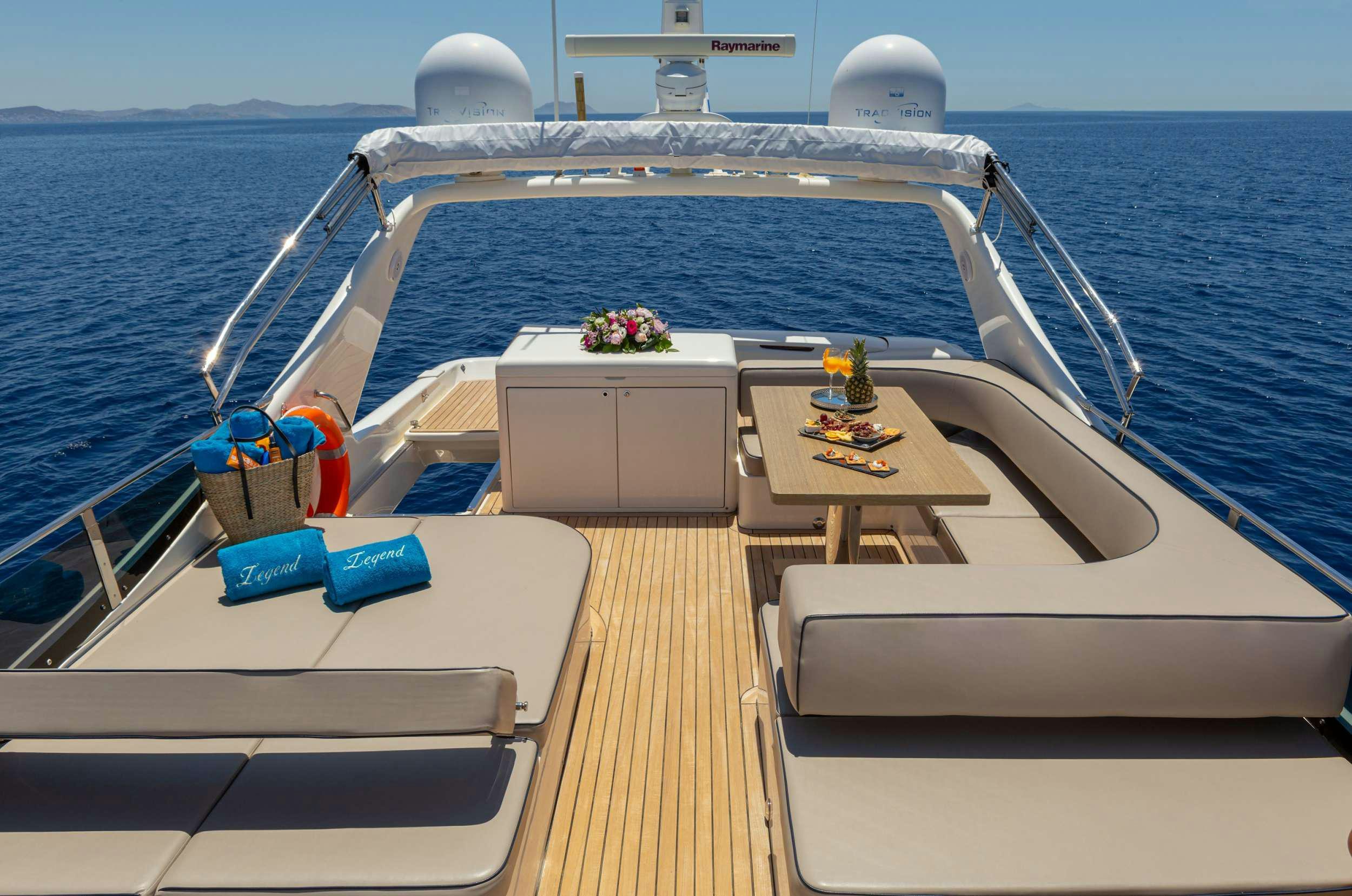 a boat on the water aboard LEGEND Yacht for Charter