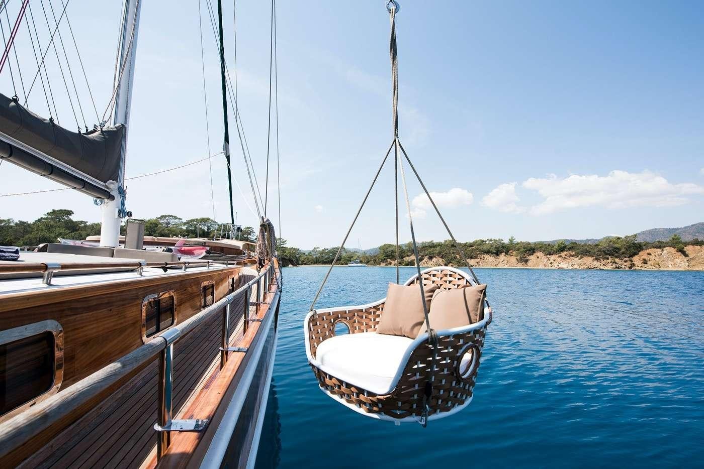 a boat on the water aboard SERENAD A Yacht for Charter