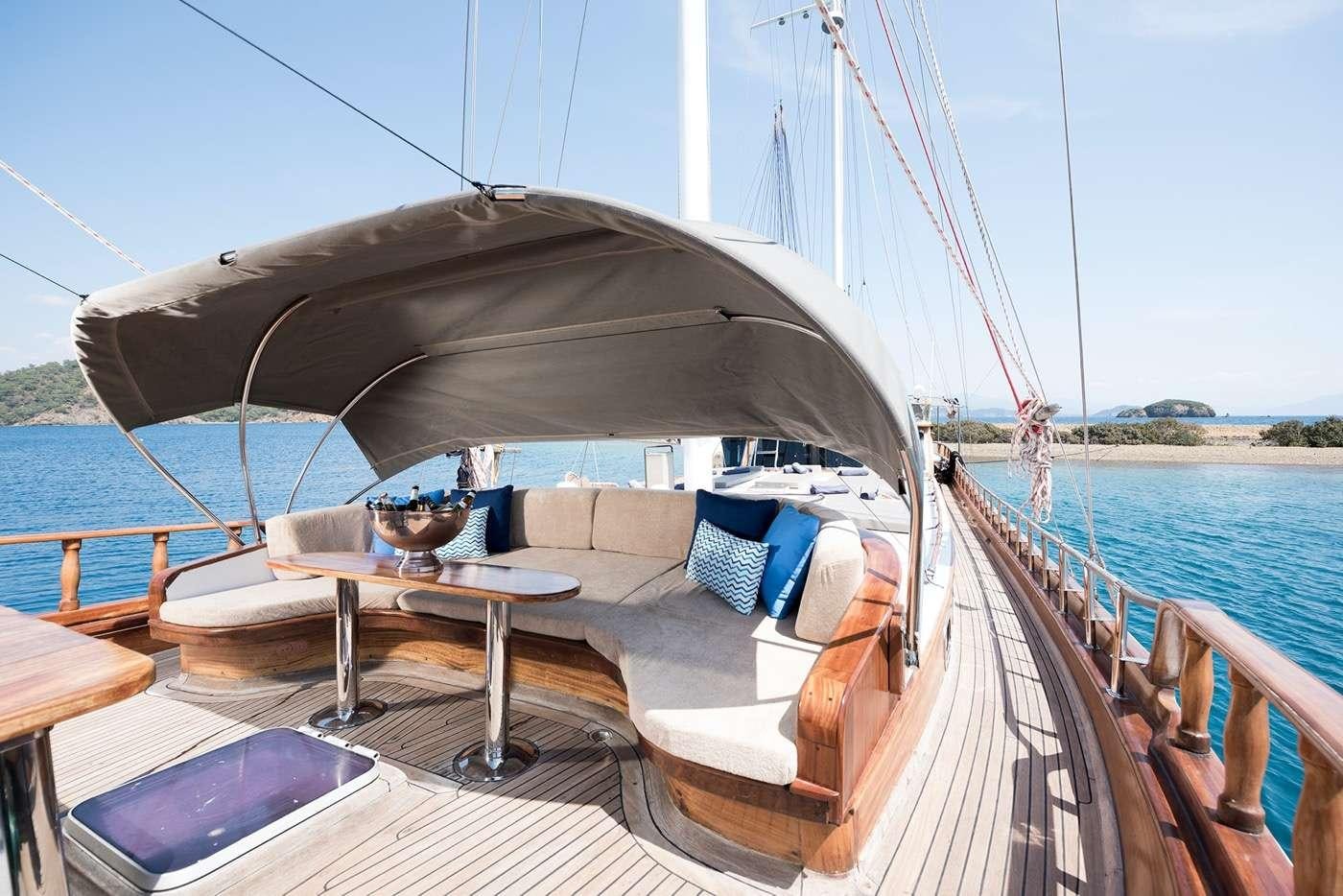 a boat on the water aboard SERENAD A Yacht for Charter
