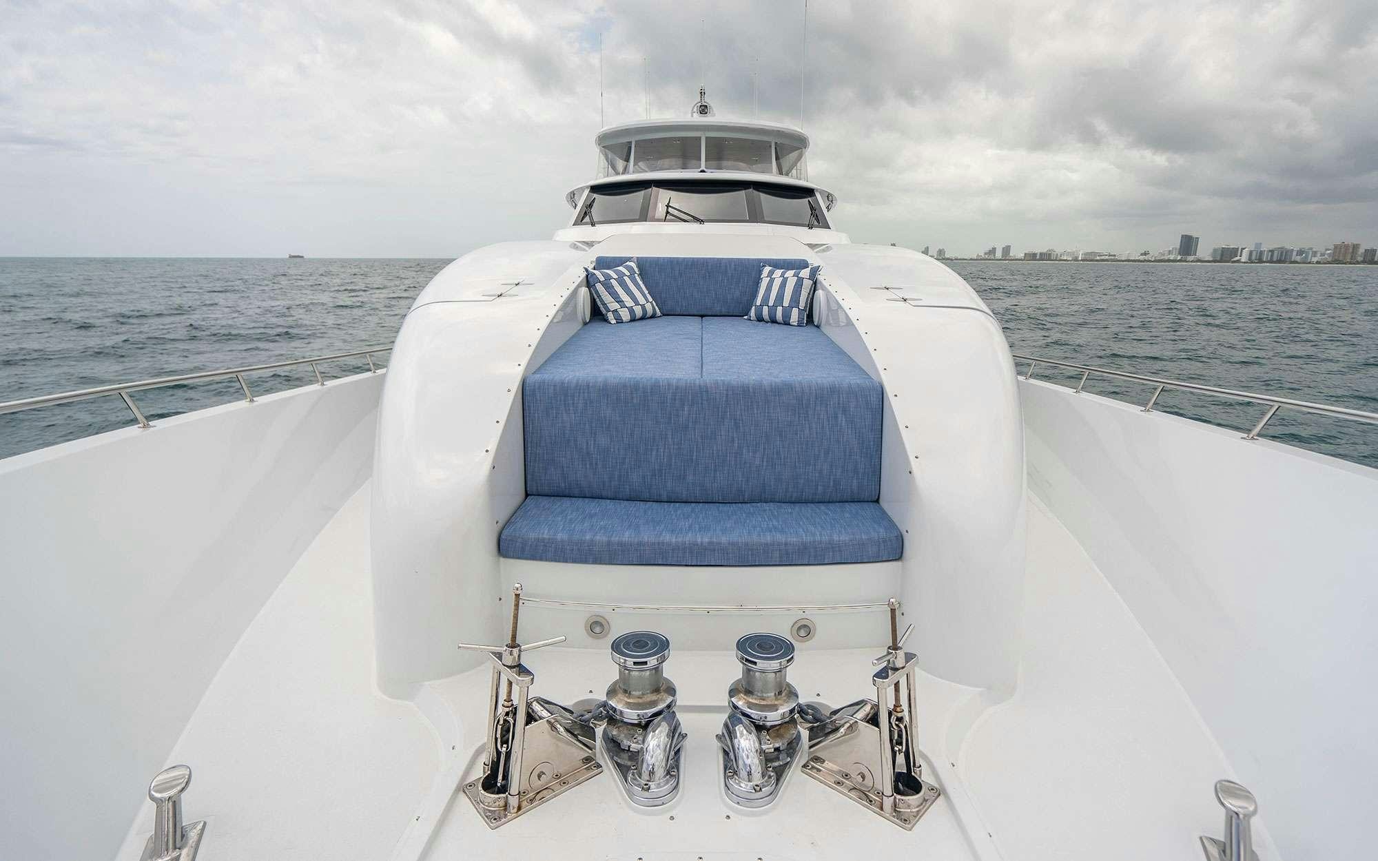 a boat on the water aboard RISK & REWARD Yacht for Charter