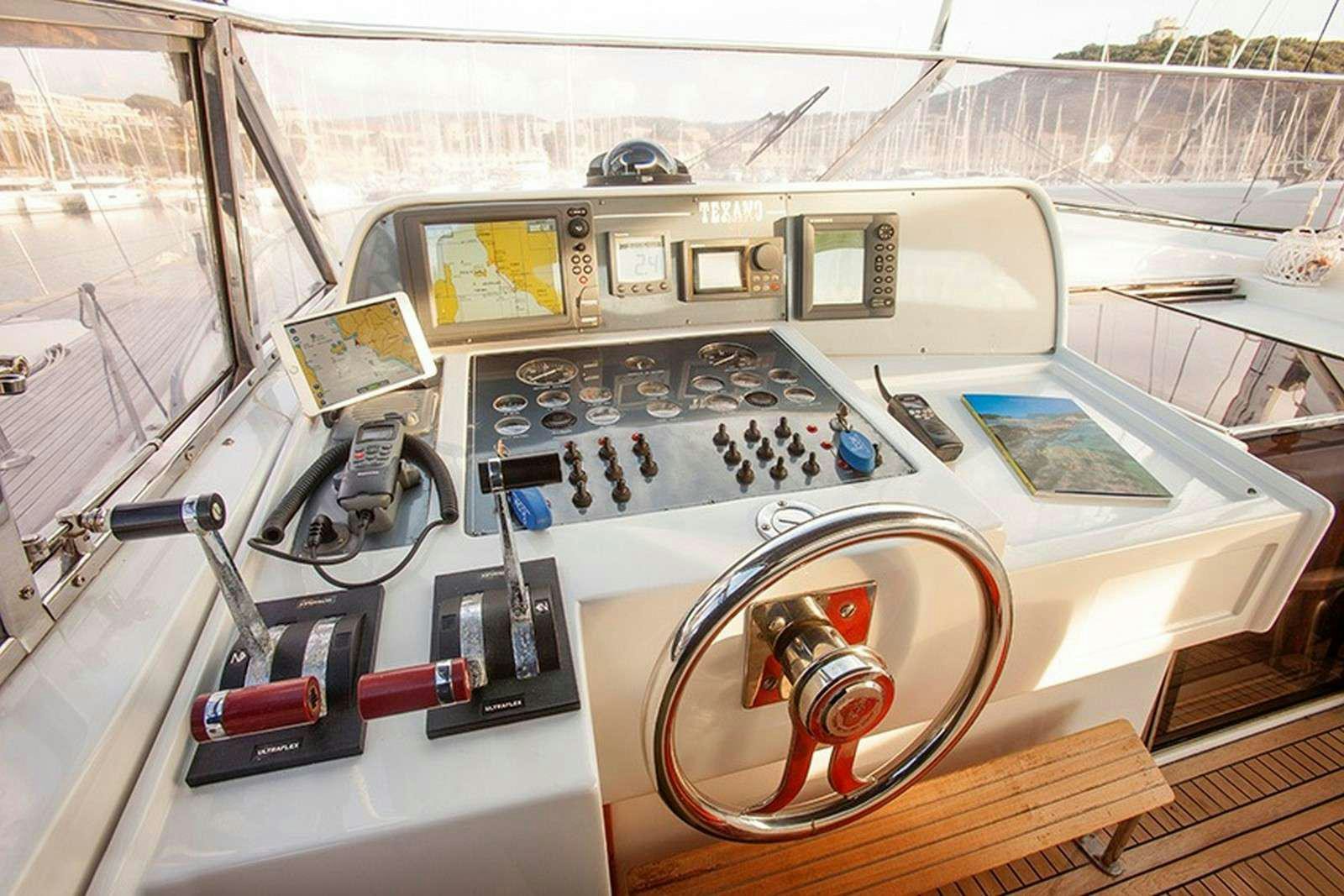inside of a vehicle aboard ARGENT'ARIA Yacht for Charter