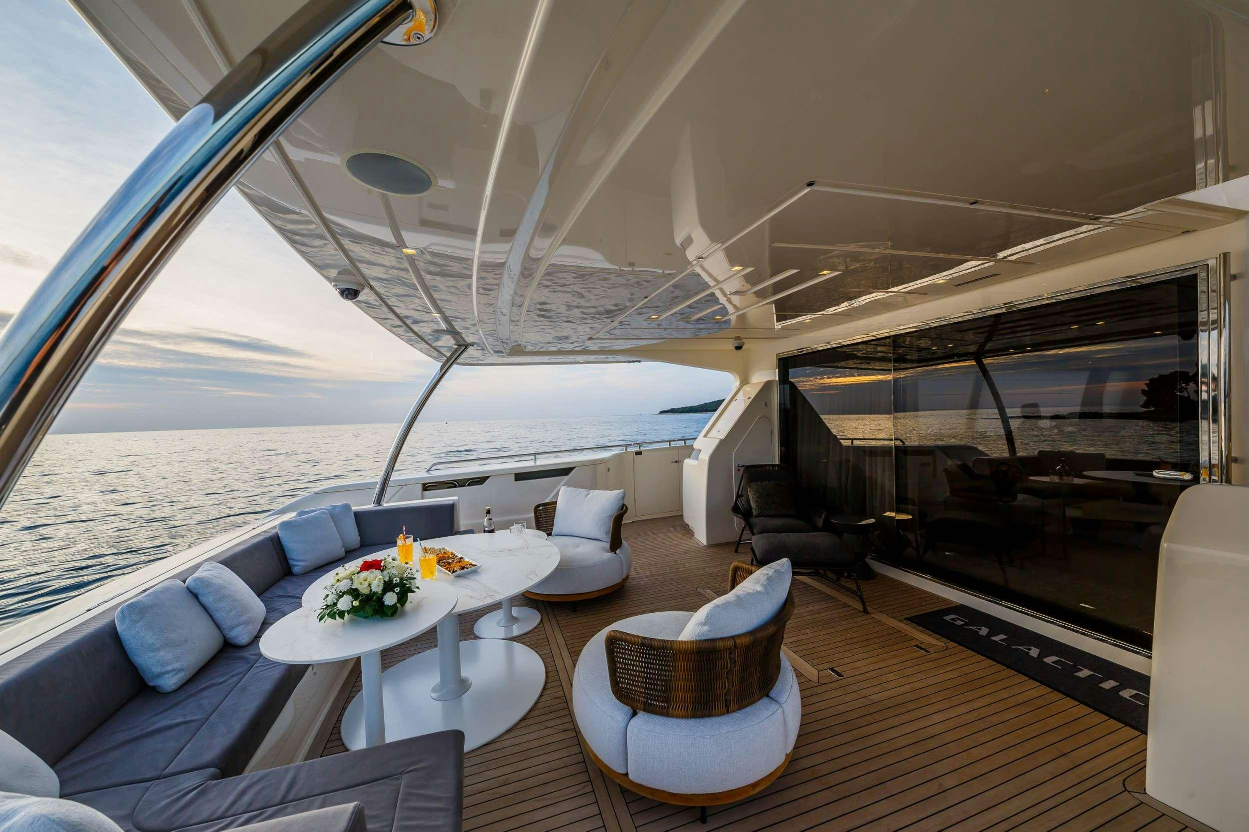 a room with a large window aboard DAMARI Yacht for Charter