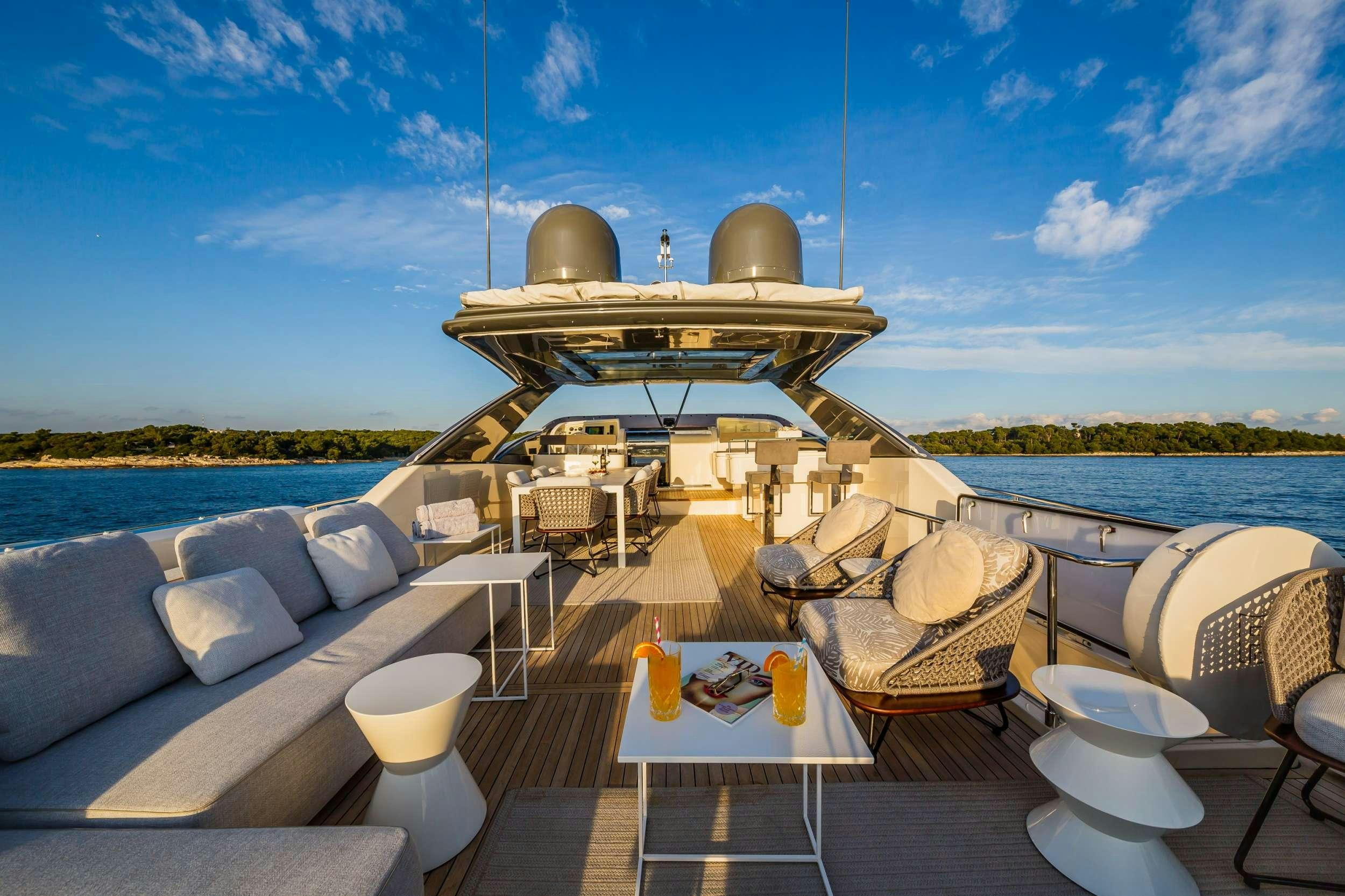 a boat on a deck aboard DAMARI Yacht for Charter