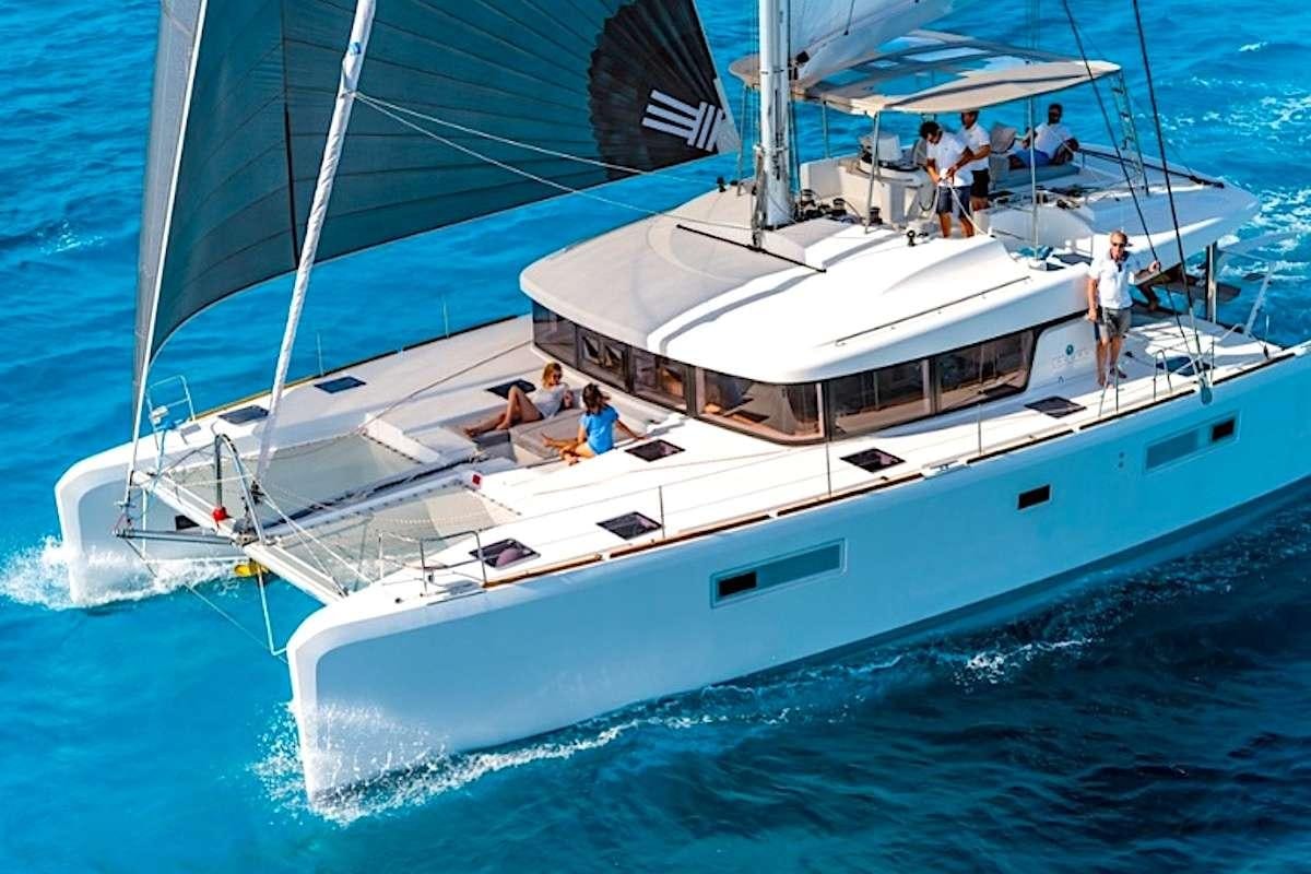 a boat with people on it aboard GEMMA Yacht for Charter