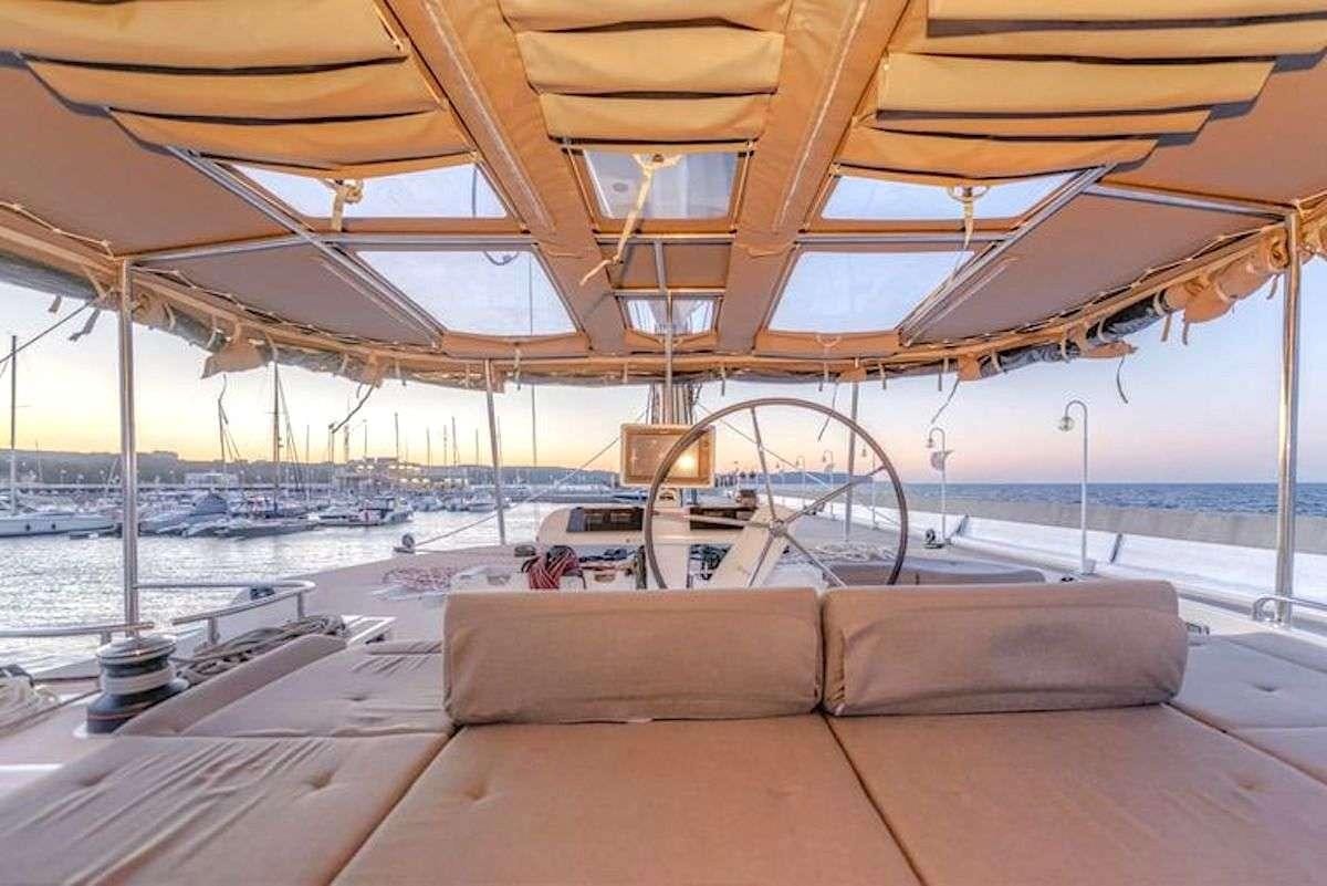 a boat on the water aboard GEMMA Yacht for Charter