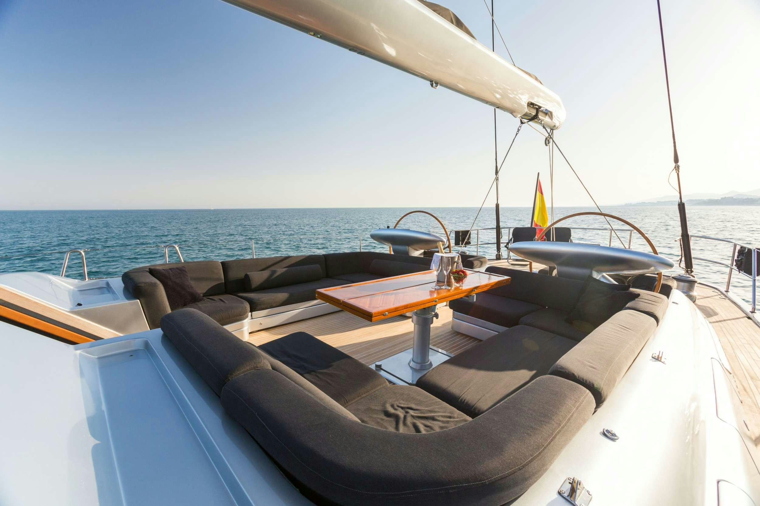 a boat on the water aboard Free at Last Yacht for Charter