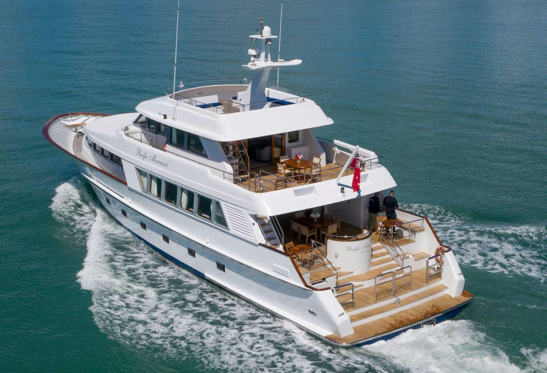 a boat on the water aboard PACIFIC MERMAID Yacht for Charter