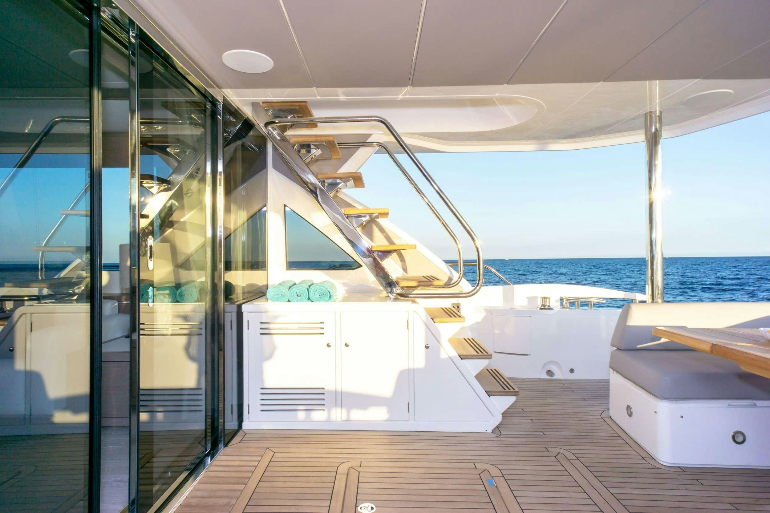 inside of a boat aboard MILAMO Yacht for Charter