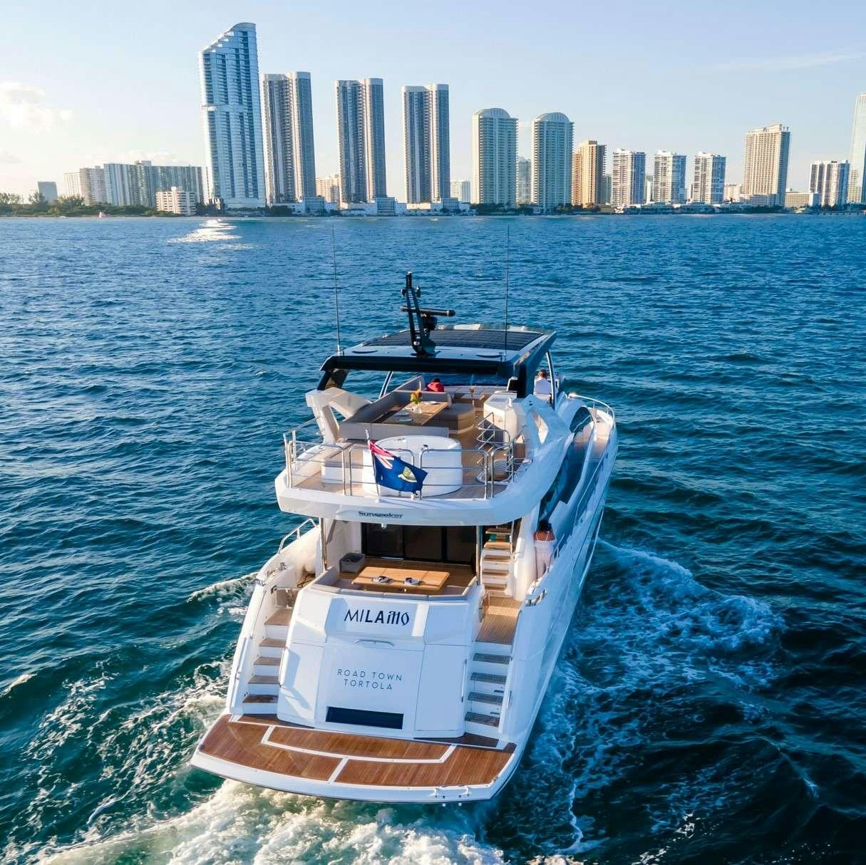 a boat on the water aboard MILAMO Yacht for Charter
