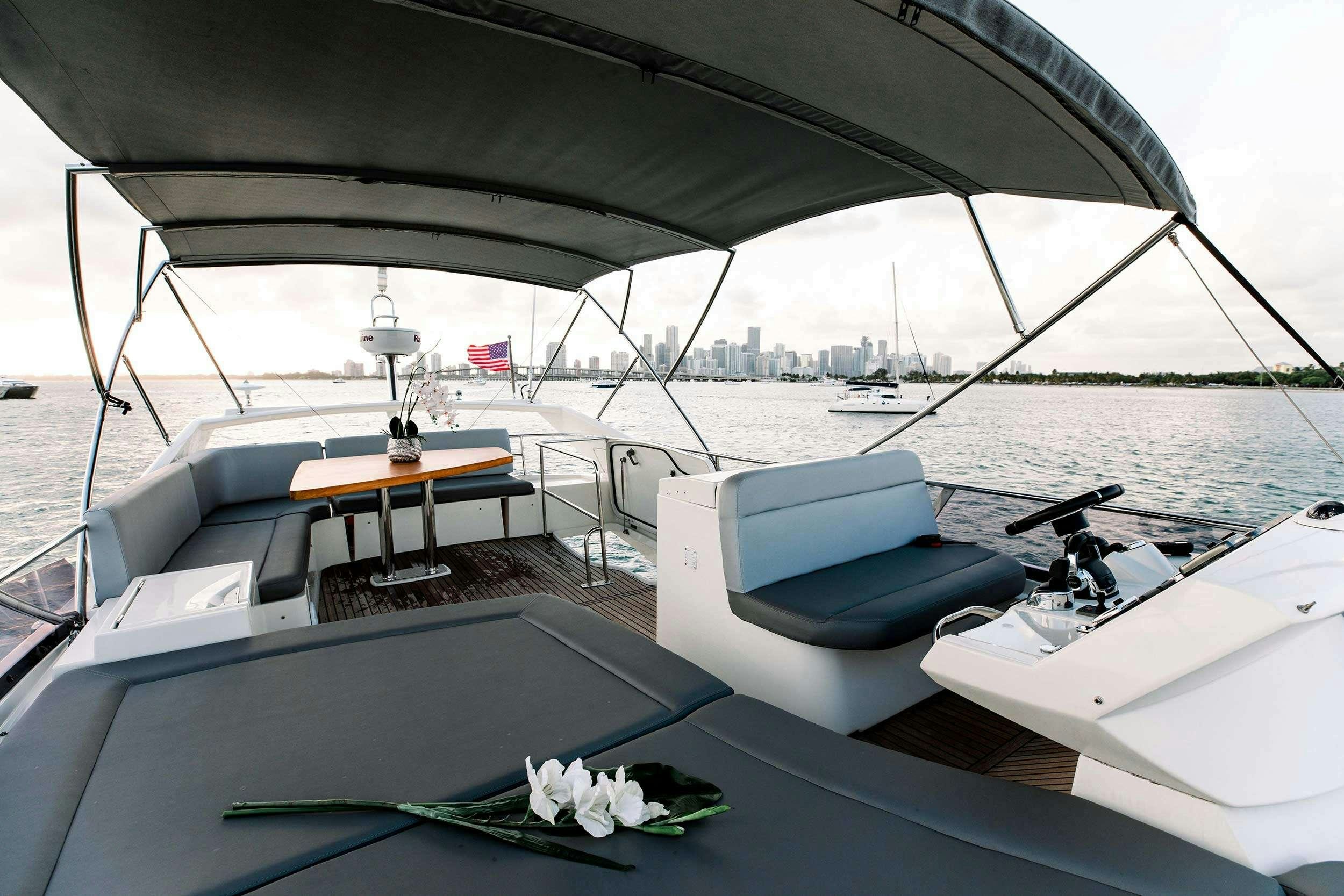 a boat on the water aboard Patinga, Fort Lauderdale Yacht for Charter