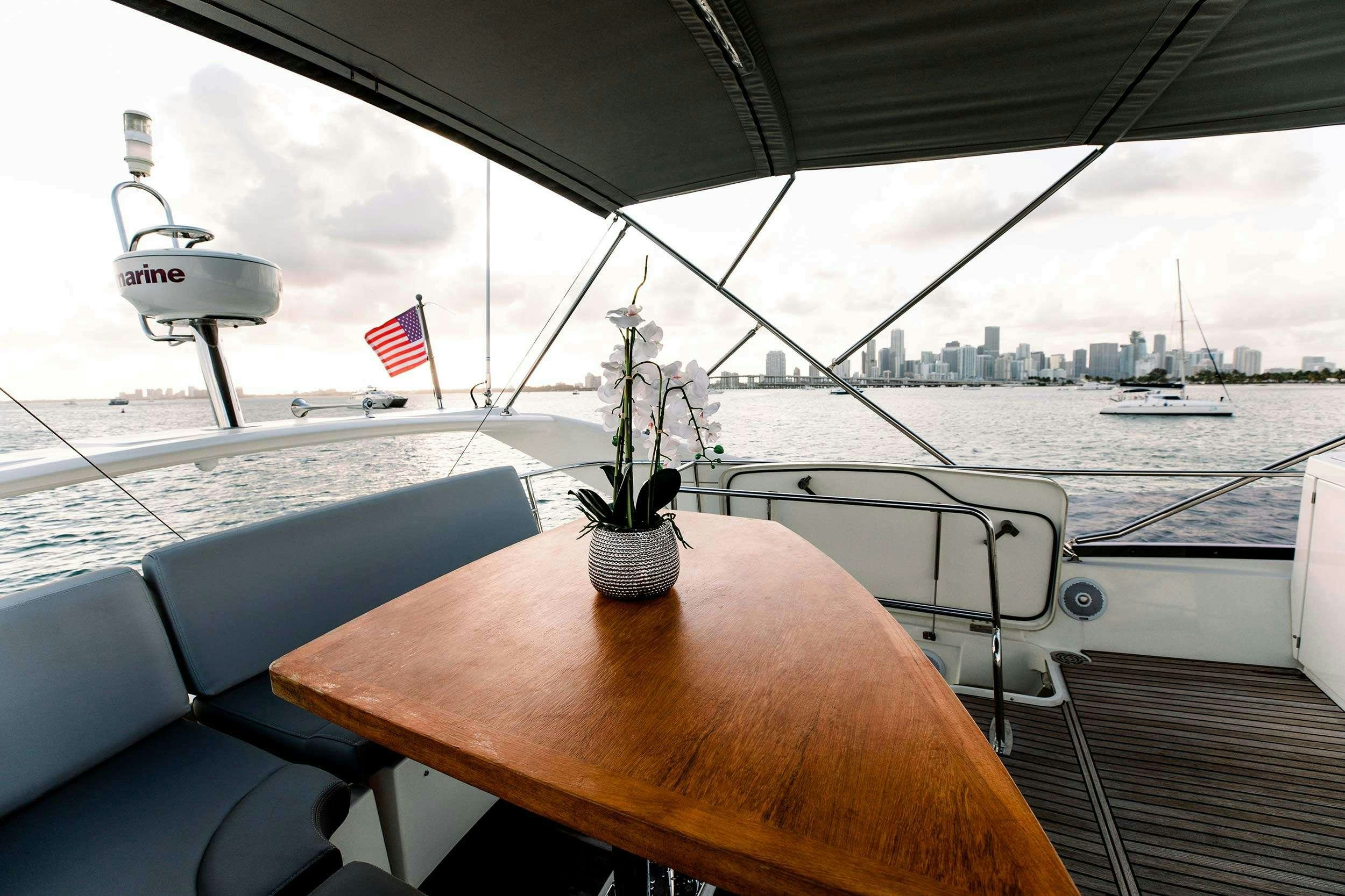 a boat on the water aboard Patinga, Fort Lauderdale Yacht for Charter