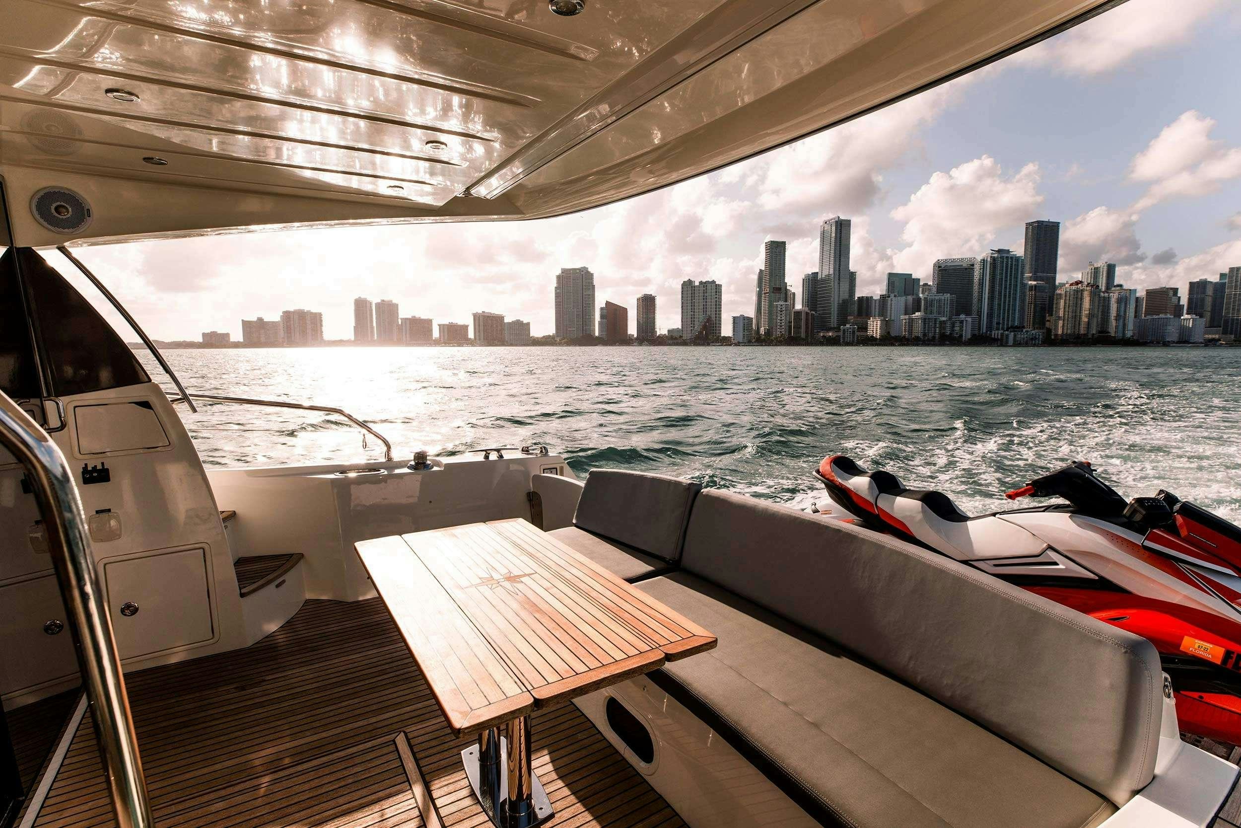 a boat on the water aboard Patinga, Fort Lauderdale Yacht for Charter