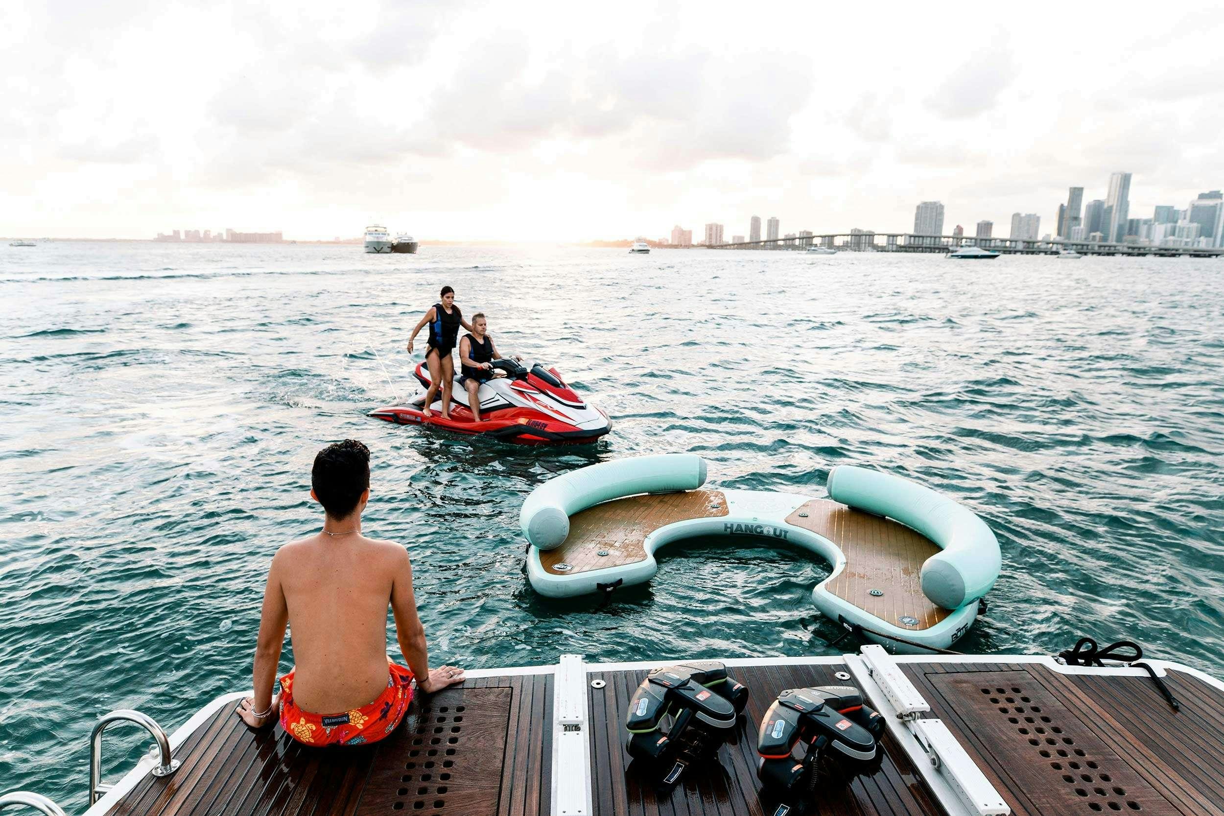 a group of people on a boat aboard Patinga, Fort Lauderdale Yacht for Charter
