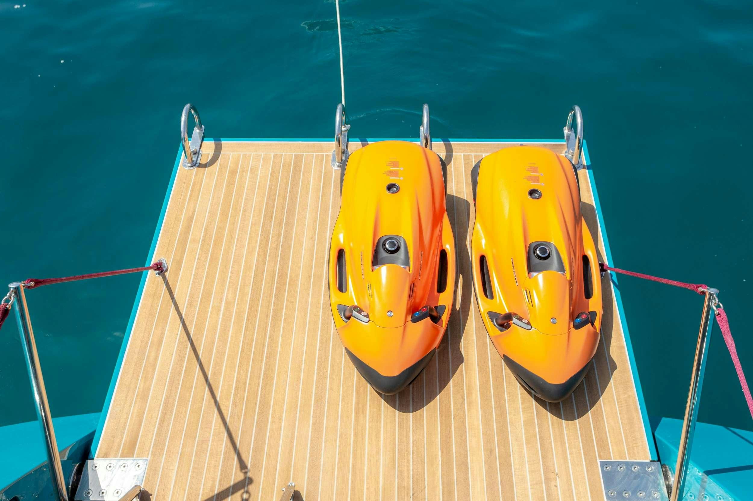a boat on the water aboard KARIBU Yacht for Charter