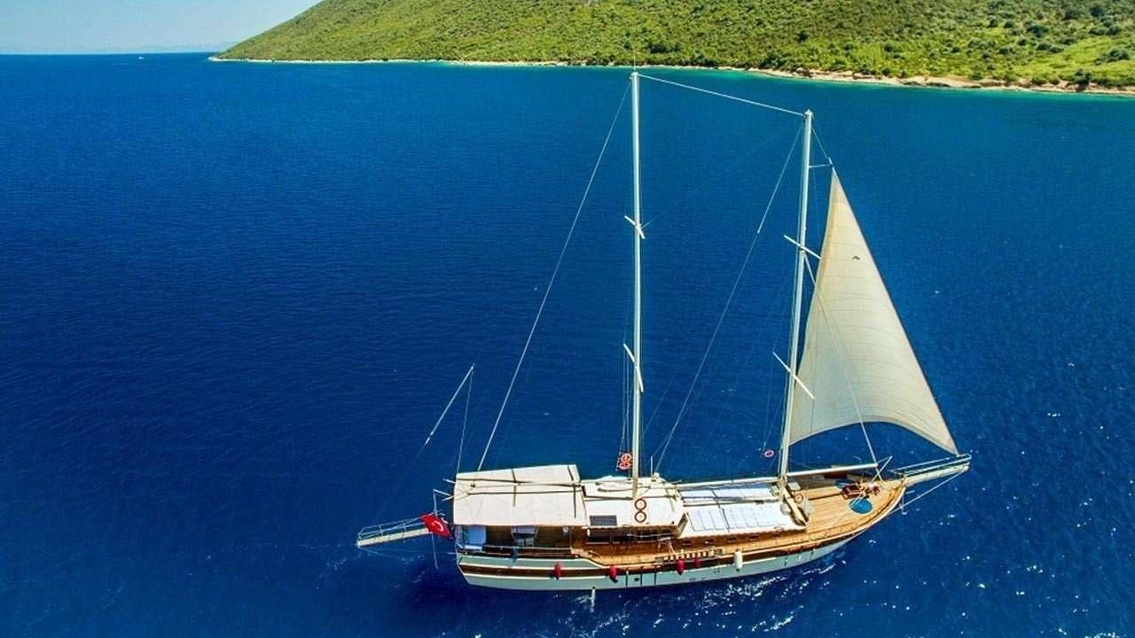 a boat in the water aboard AMETIST A Yacht for Charter