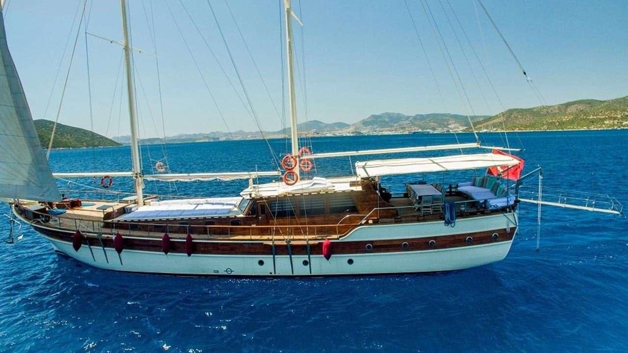 a boat in the water aboard AMETIST A Yacht for Charter
